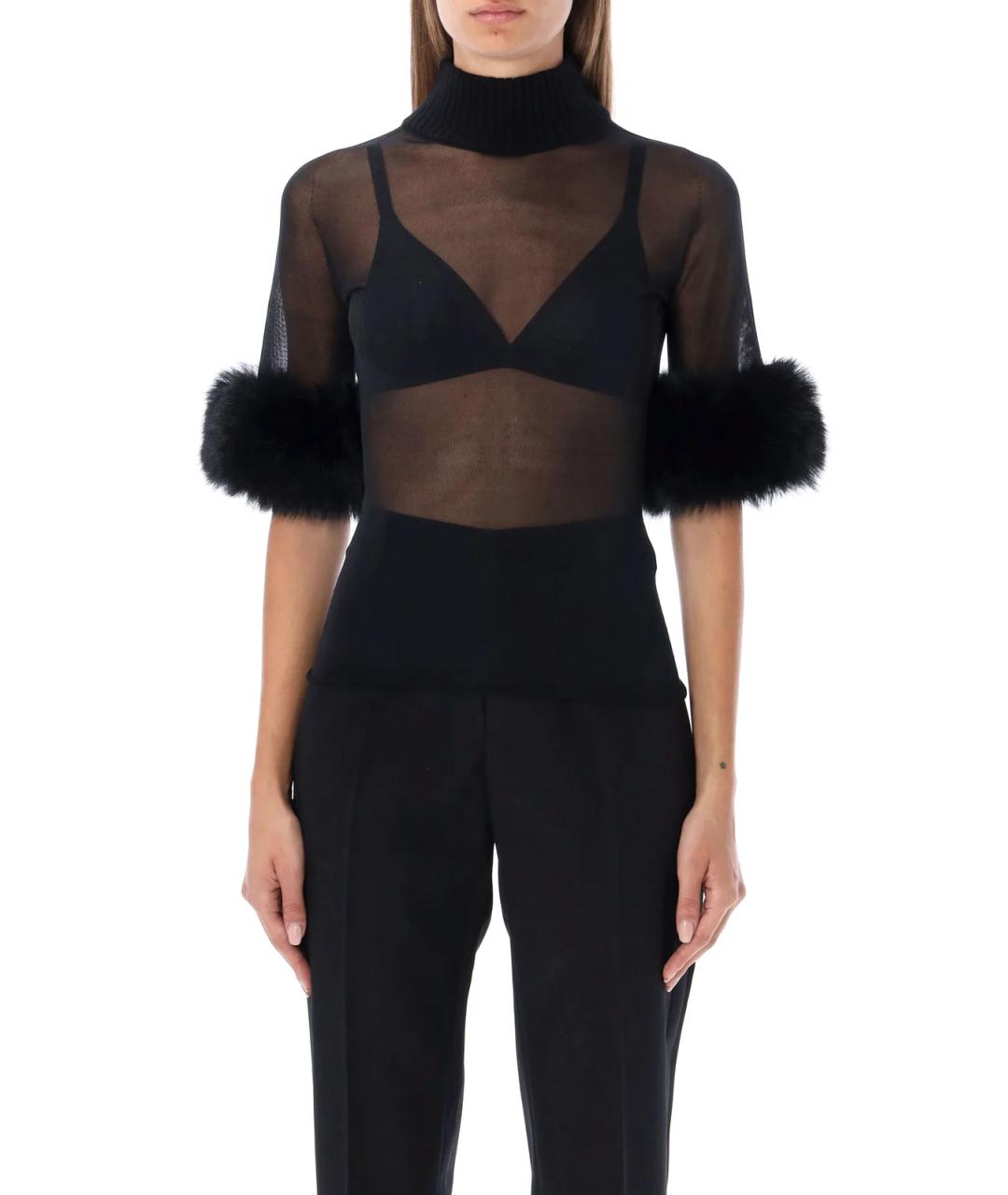 SAINT LAURENT Черная блузы, фото 2