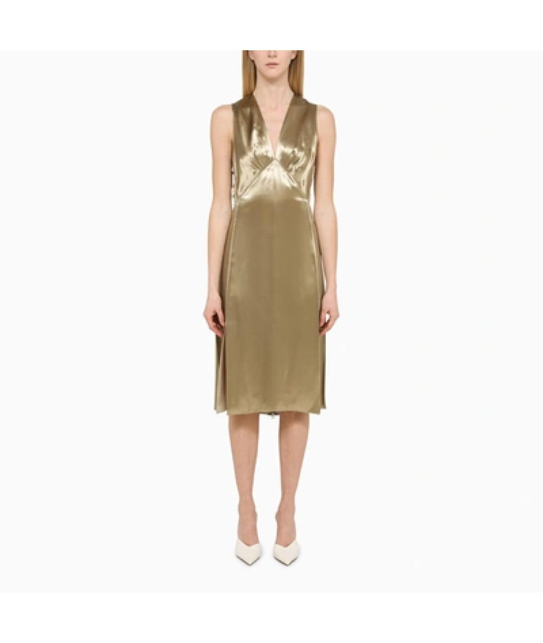 BOTTEGA VENETA Золотое коктейльное платье, фото 3