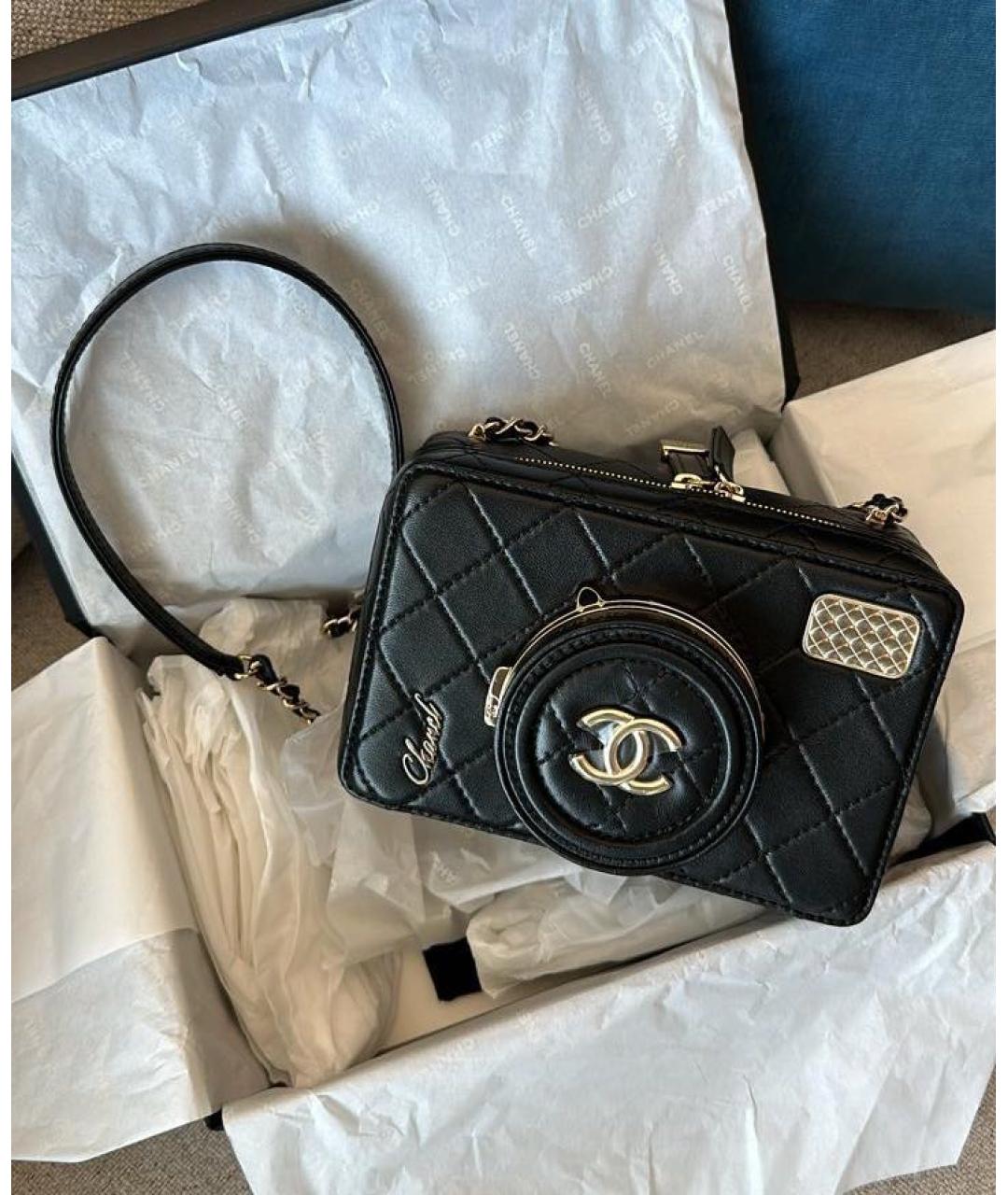 CHANEL PRE-OWNED Черная кожаная сумка тоут, фото 3