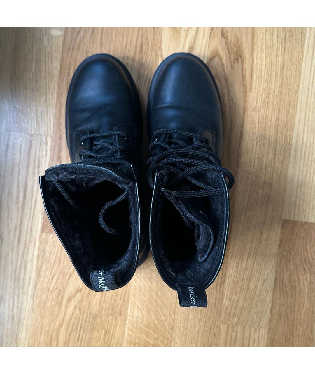 ALEXANDER MCQUEEN Черные кожаные ботинки, фото 3