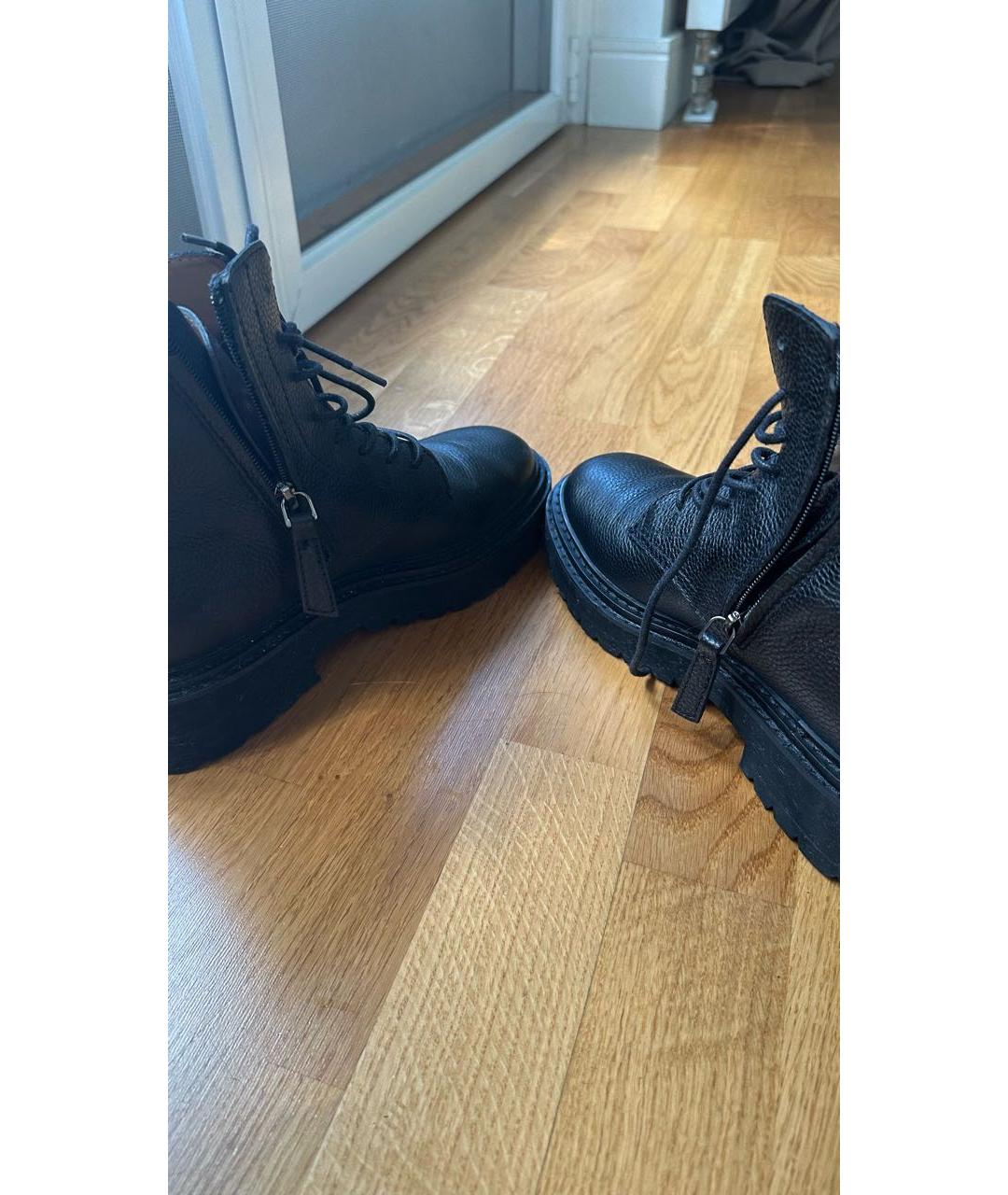 ALEXANDER MCQUEEN Черные кожаные ботинки, фото 5