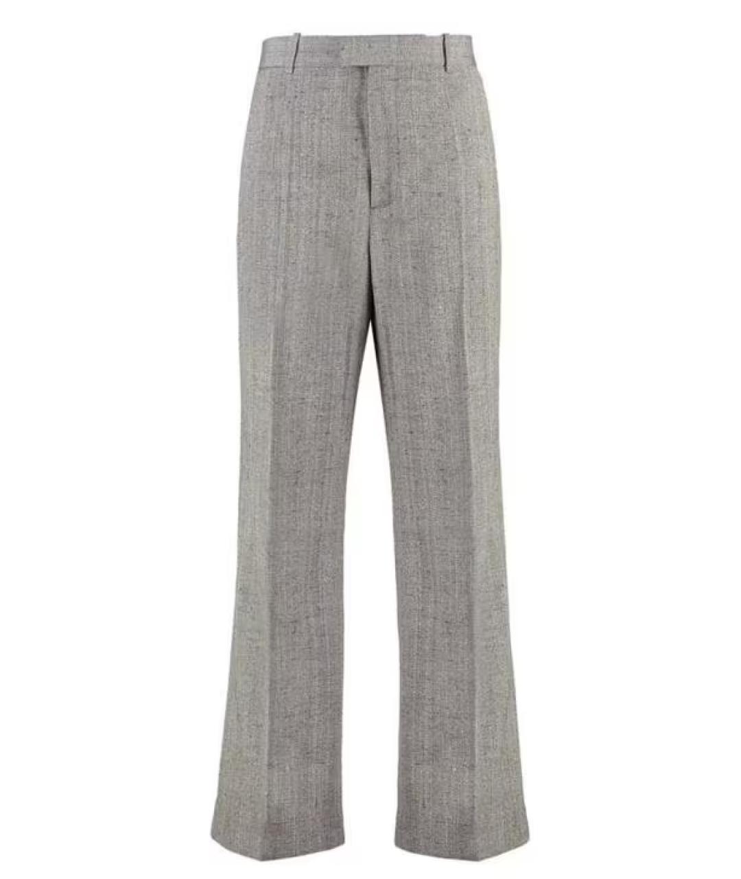 BOTTEGA VENETA Серые прямые брюки, фото 1