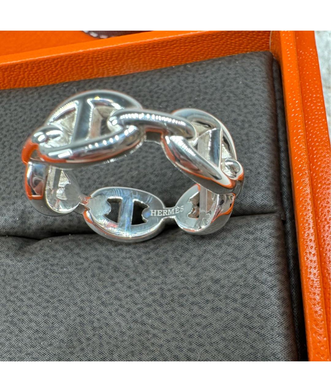 HERMES PRE-OWNED Серебряное серебряное кольцо, фото 5