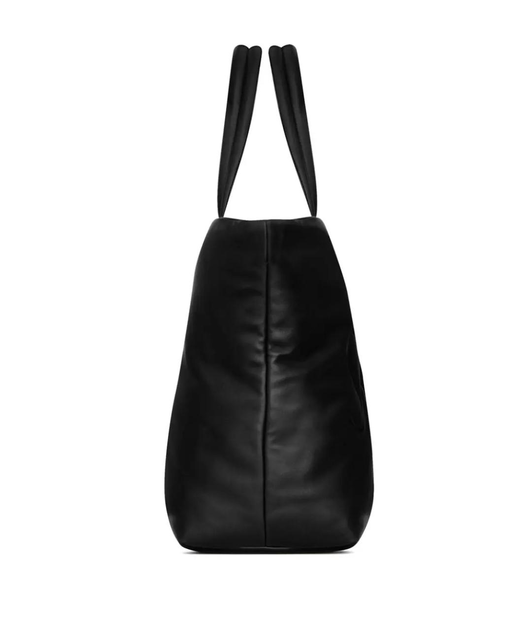 SAINT LAURENT Черная кожаная сумка тоут, фото 4