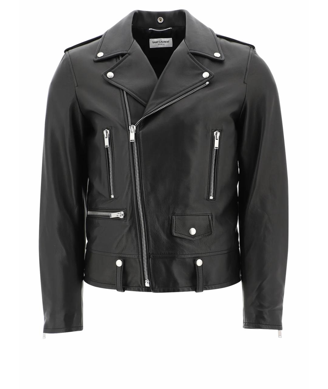SAINT LAURENT Черная кожаная куртка, фото 1