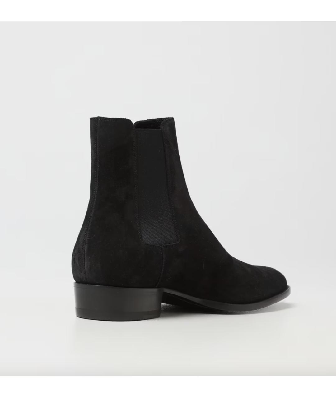 SAINT LAURENT Черные замшевые высокие ботинки, фото 3