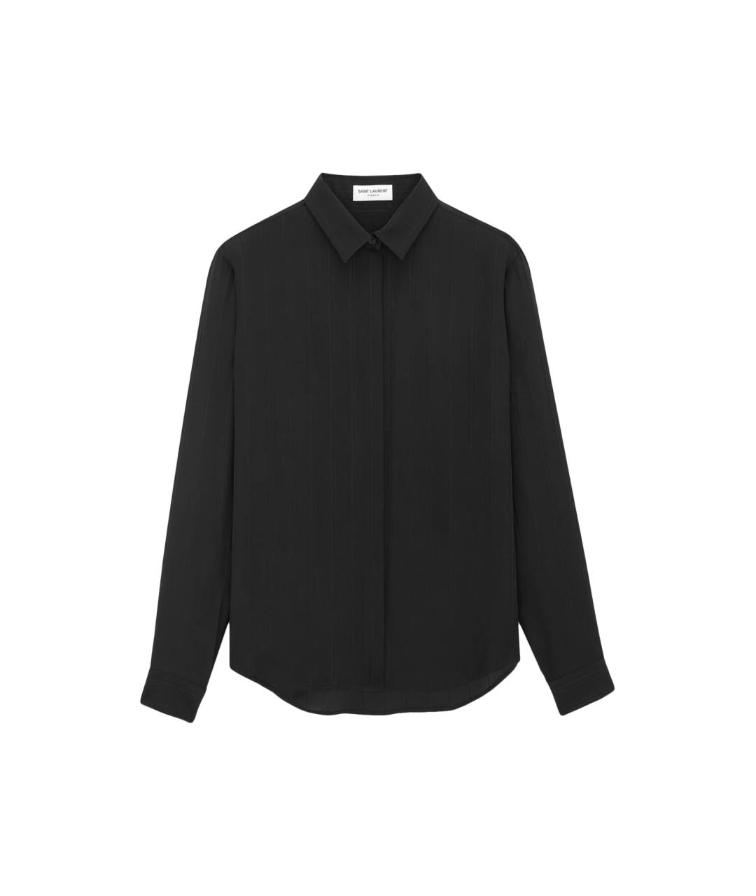 SAINT LAURENT Черная шелковая рубашка, фото 6
