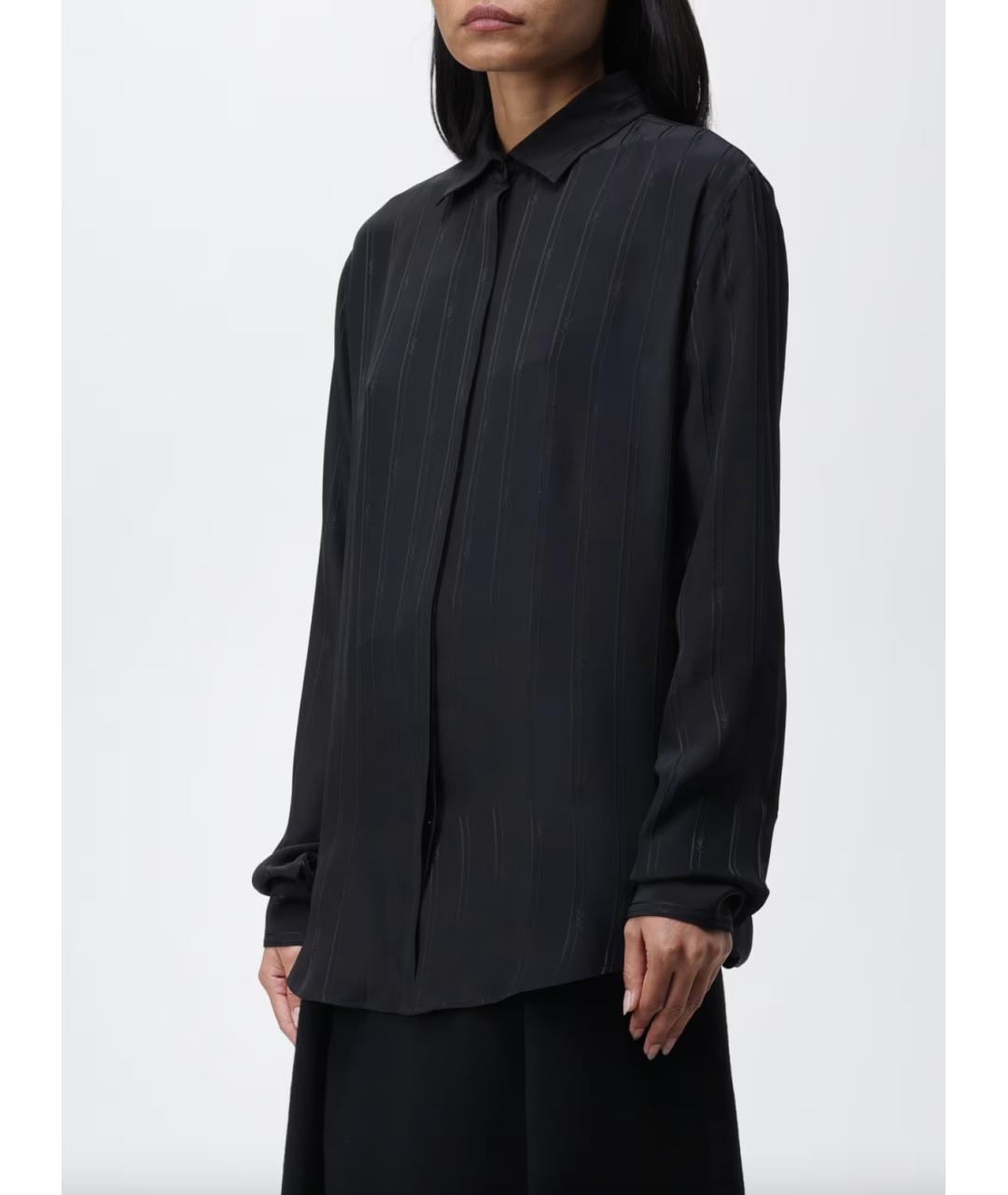 SAINT LAURENT Черная шелковая рубашка, фото 4