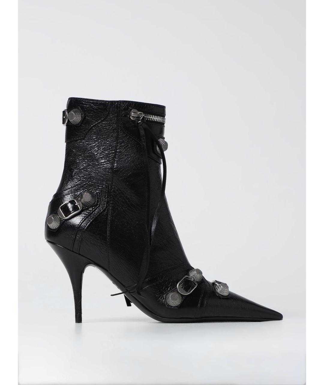 BALENCIAGA Черные кожаные ботильоны, фото 2