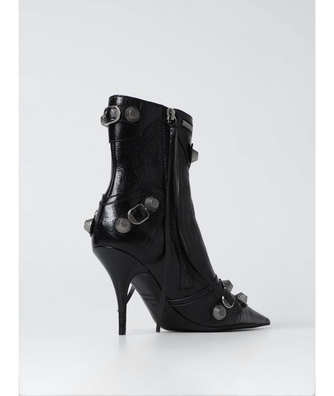 BALENCIAGA Черные кожаные ботильоны, фото 4