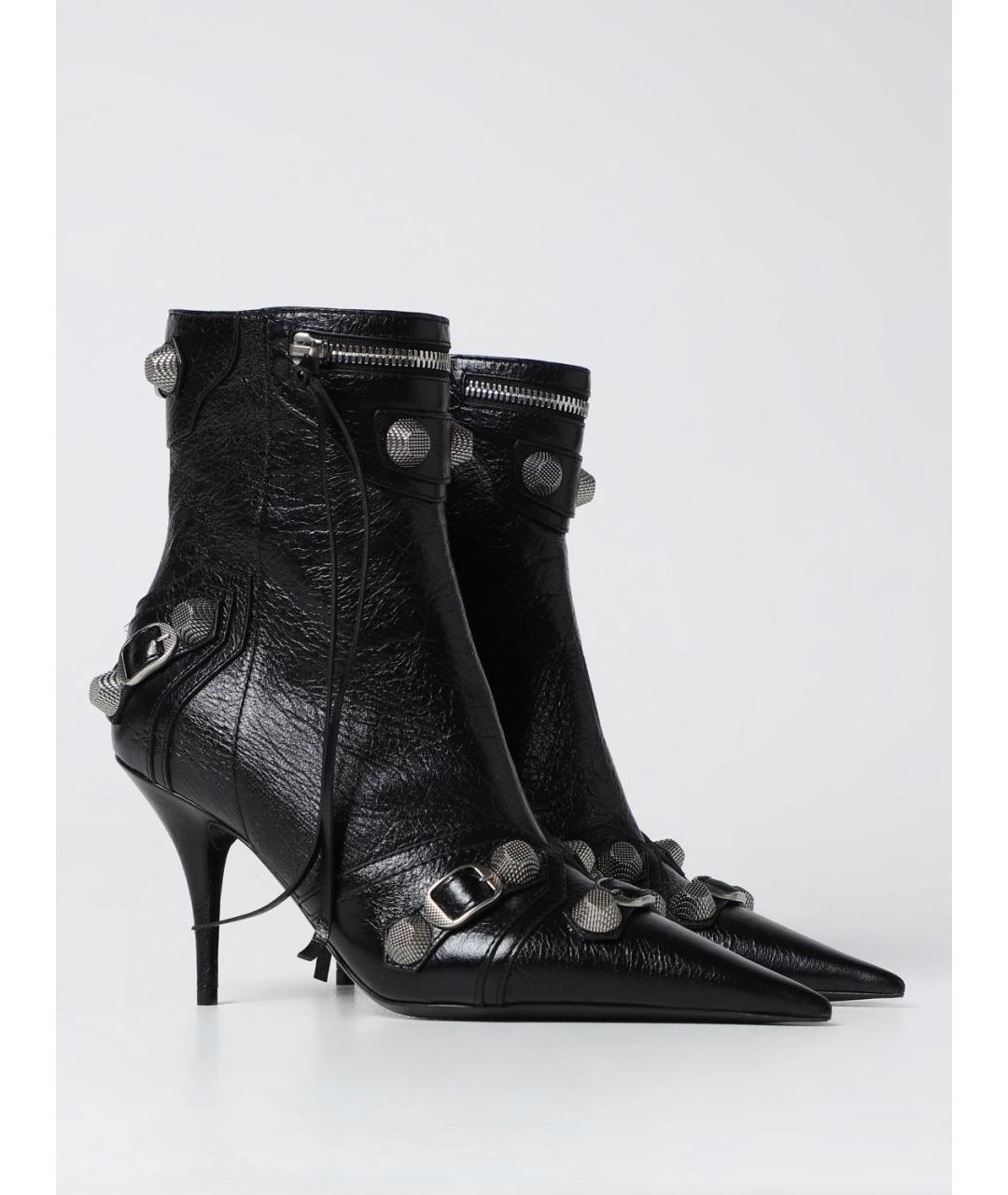 BALENCIAGA Черные кожаные ботильоны, фото 3
