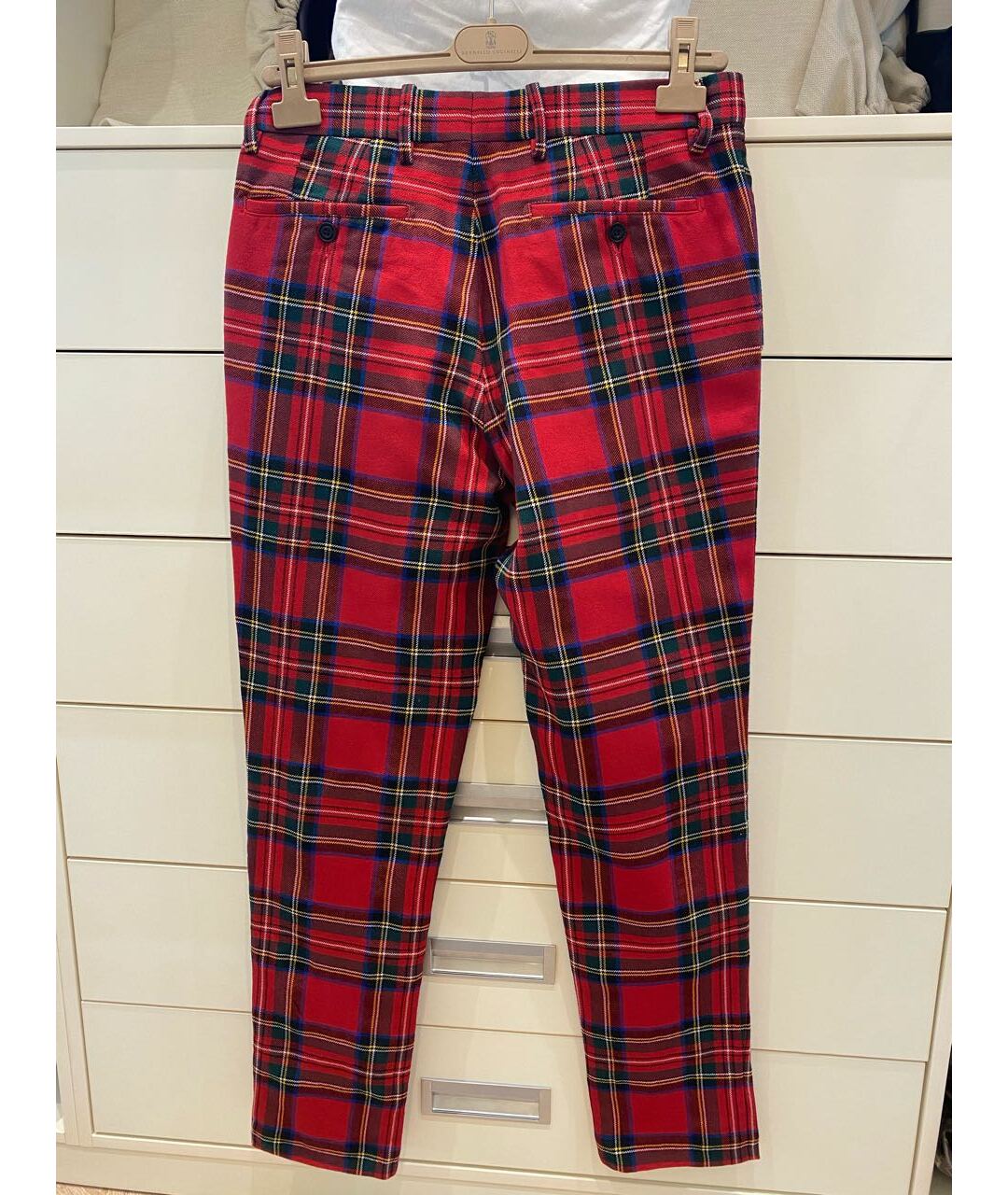 BURBERRY Красные шерстяные классические брюки, фото 2