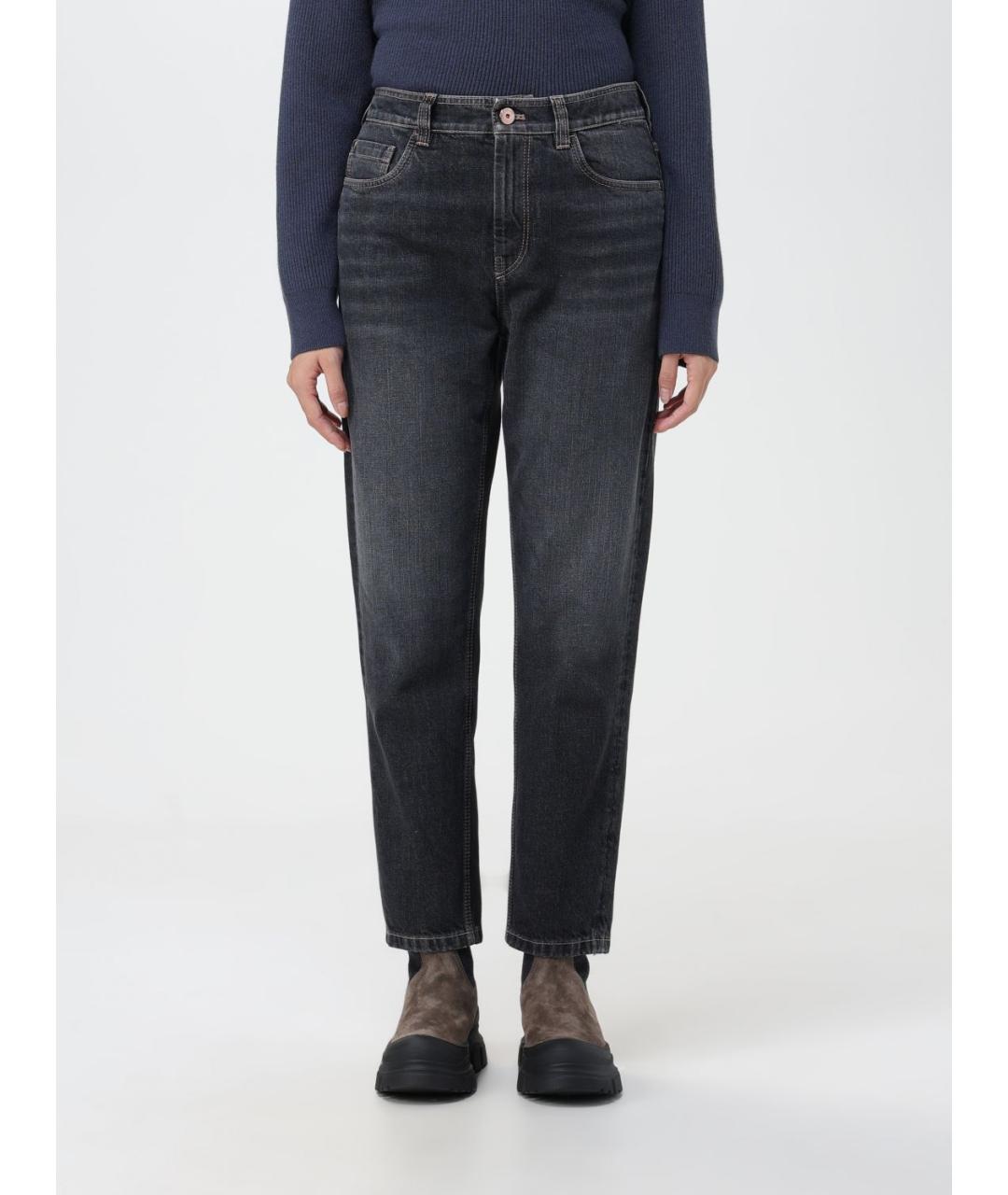 BRUNELLO CUCINELLI Черные прямые джинсы, фото 2