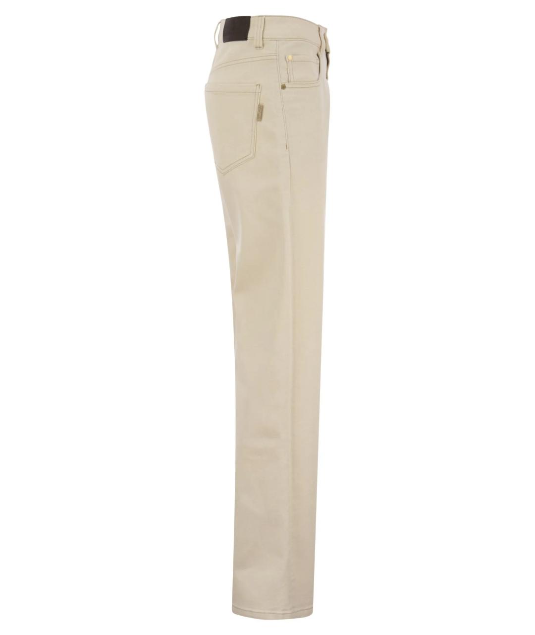 BRUNELLO CUCINELLI Бежевые прямые джинсы, фото 5