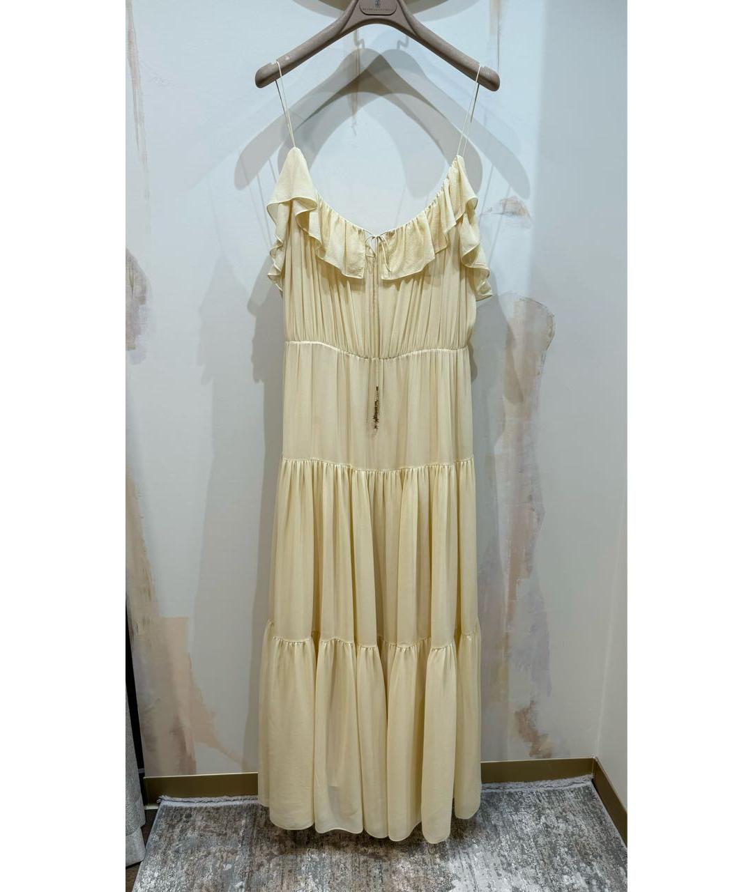 CELINE PRE-OWNED Желтое шелковое повседневное платье, фото 2