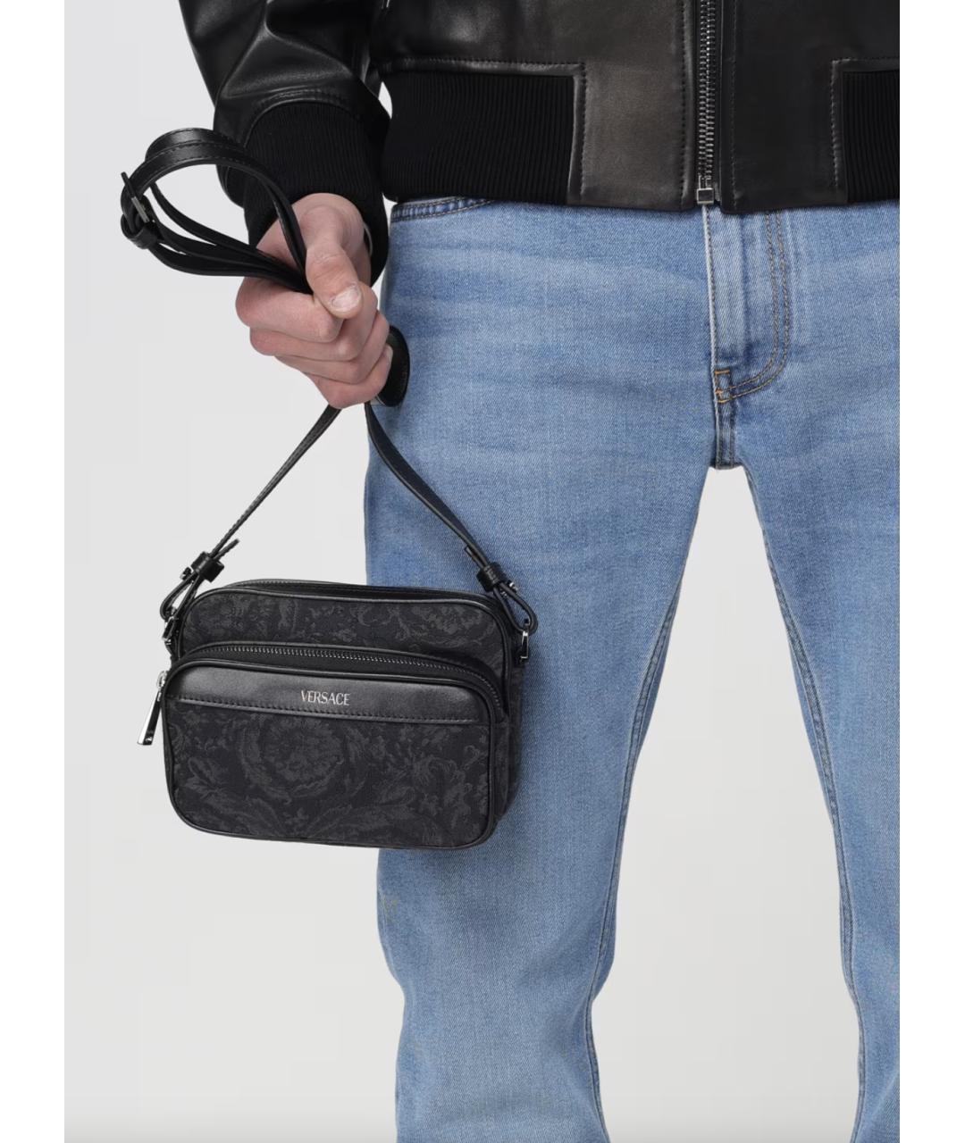 VERSACE Черная сумка на плечо, фото 6