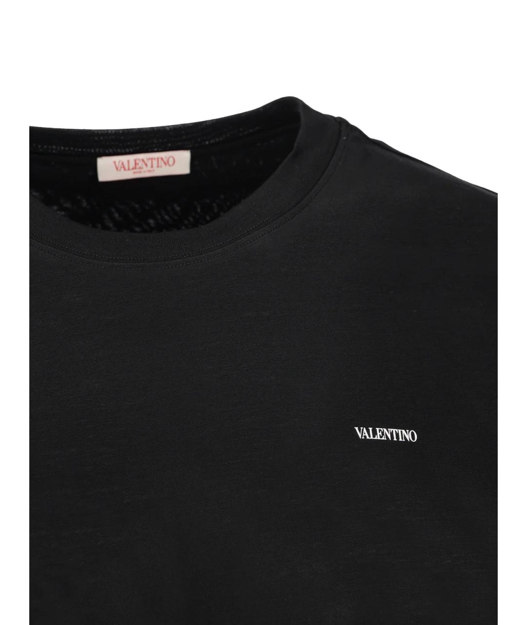 VALENTINO Черная хлопковая футболка, фото 2