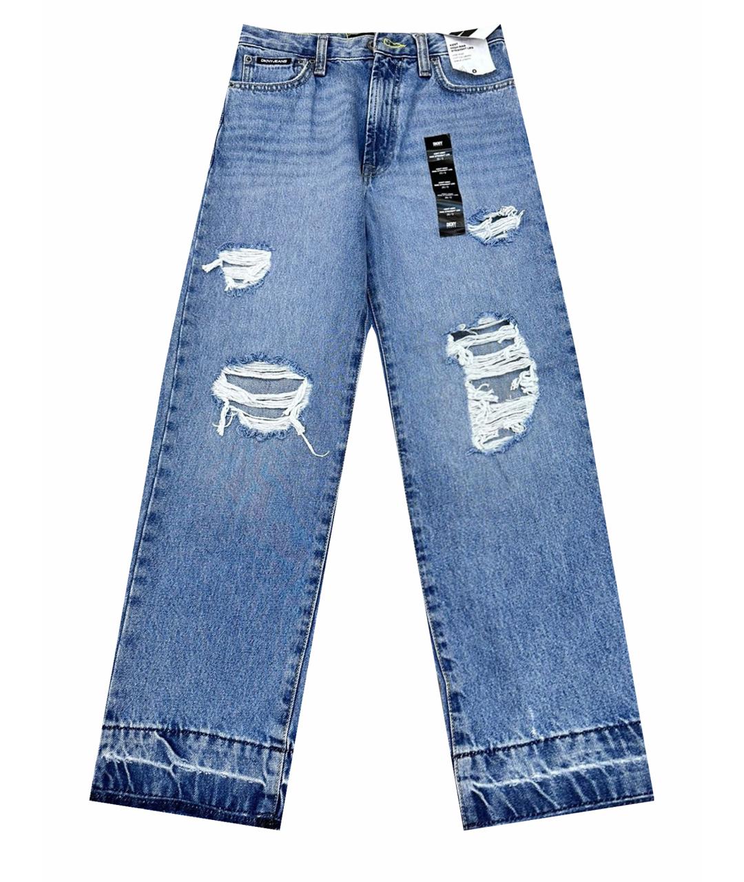 DKNY Голубые хлопковые прямые джинсы, фото 1