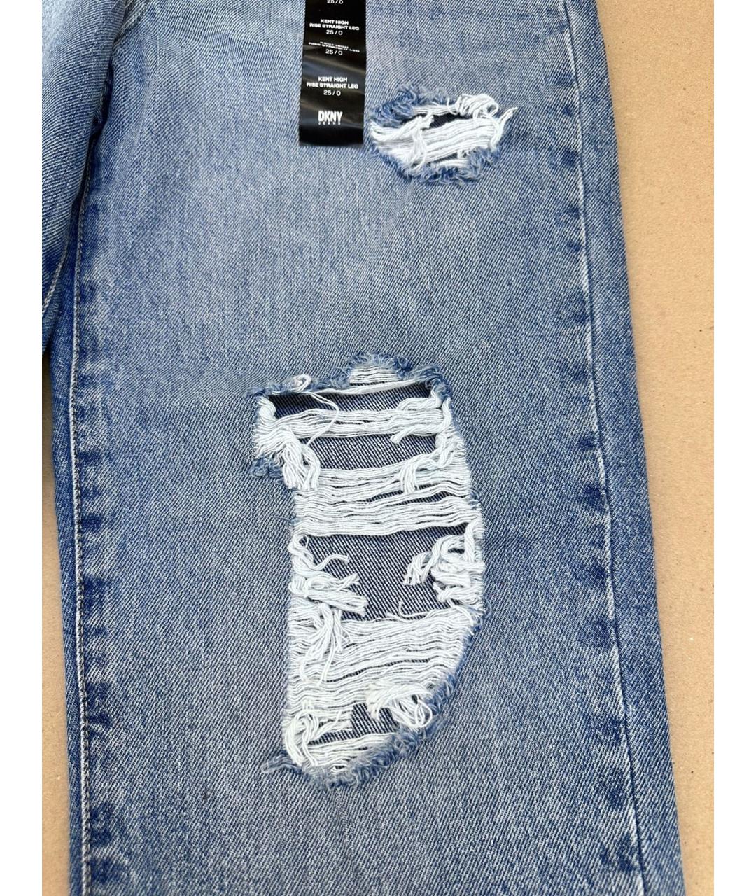 DKNY Голубые хлопковые прямые джинсы, фото 6