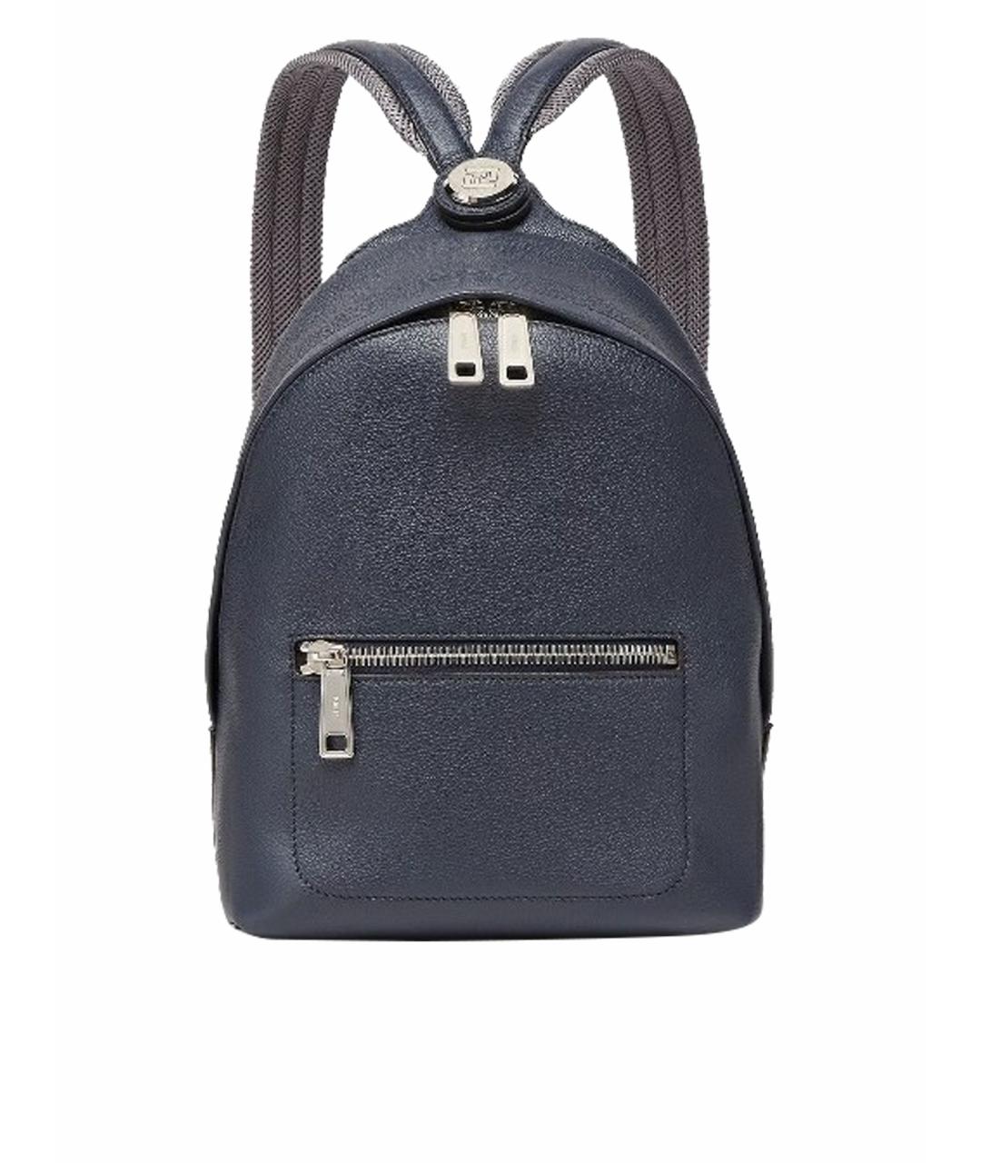 FENDI Темно-синий кожаный рюкзак, фото 1
