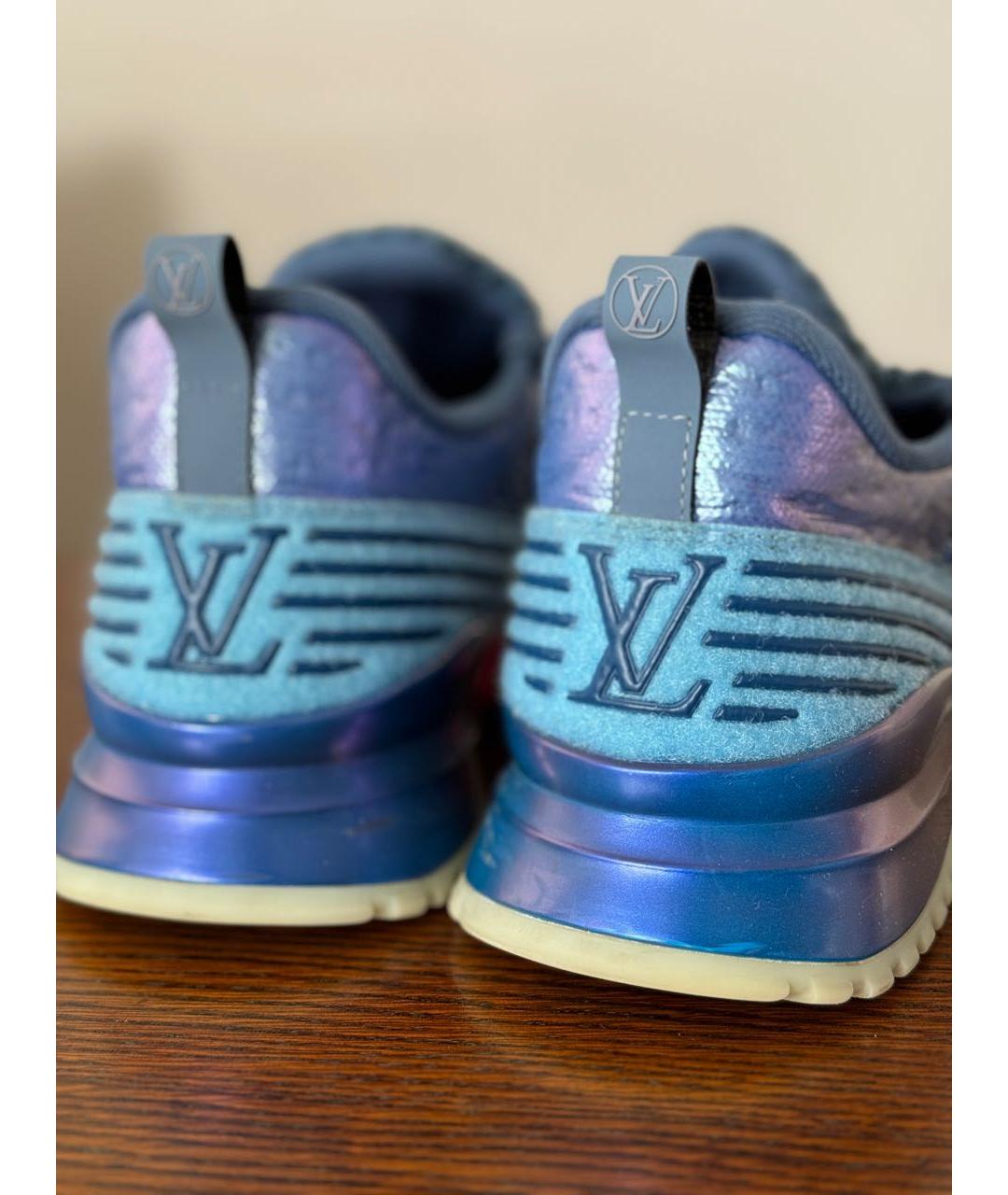 LOUIS VUITTON Синие текстильные низкие кроссовки / кеды, фото 5