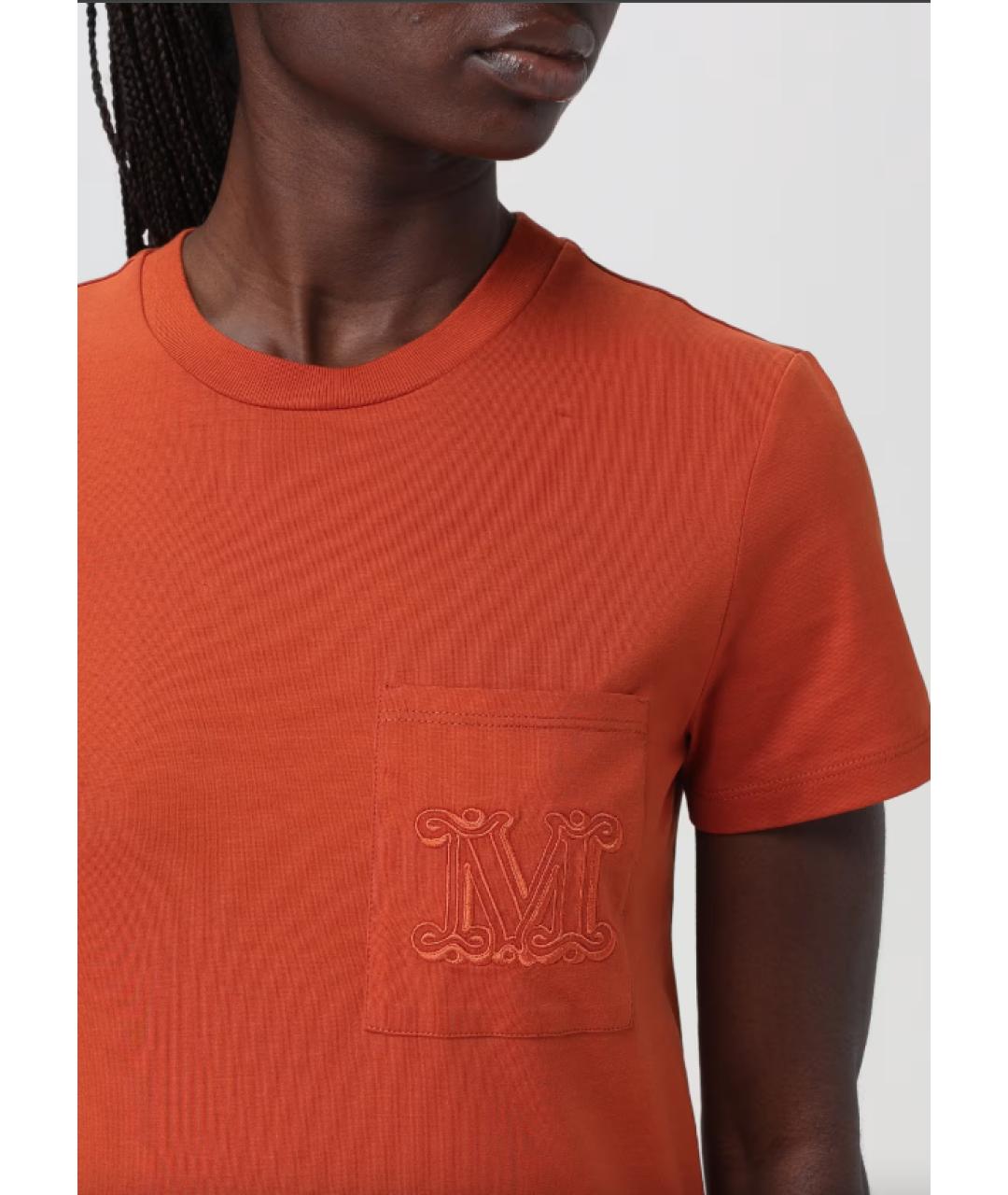 MAX MARA Оранжевая футболка, фото 5