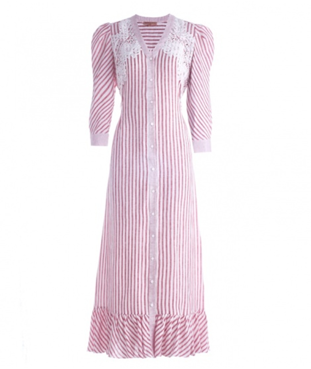 ERMANNO SCERVINO Розовое льняное повседневное платье, фото 1