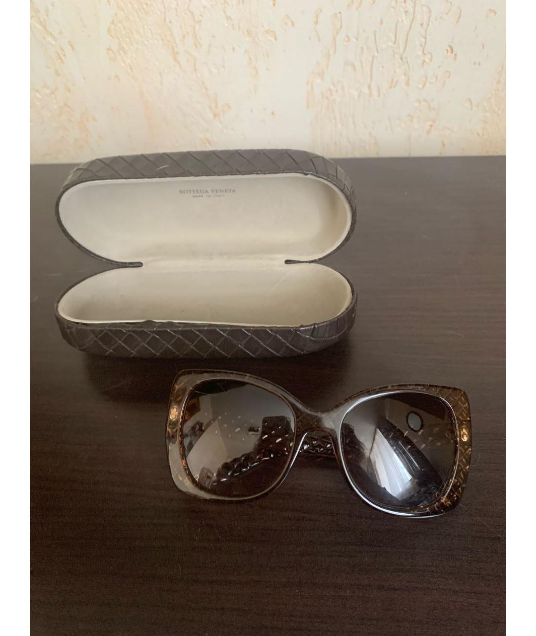 BOTTEGA VENETA Коричневые пластиковые солнцезащитные очки, фото 4