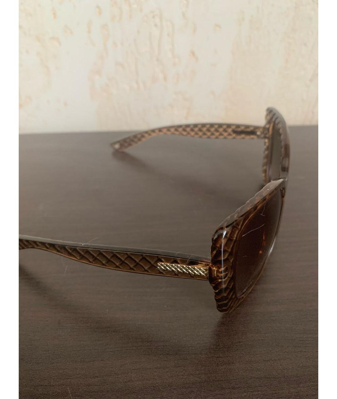 BOTTEGA VENETA Коричневые пластиковые солнцезащитные очки, фото 2