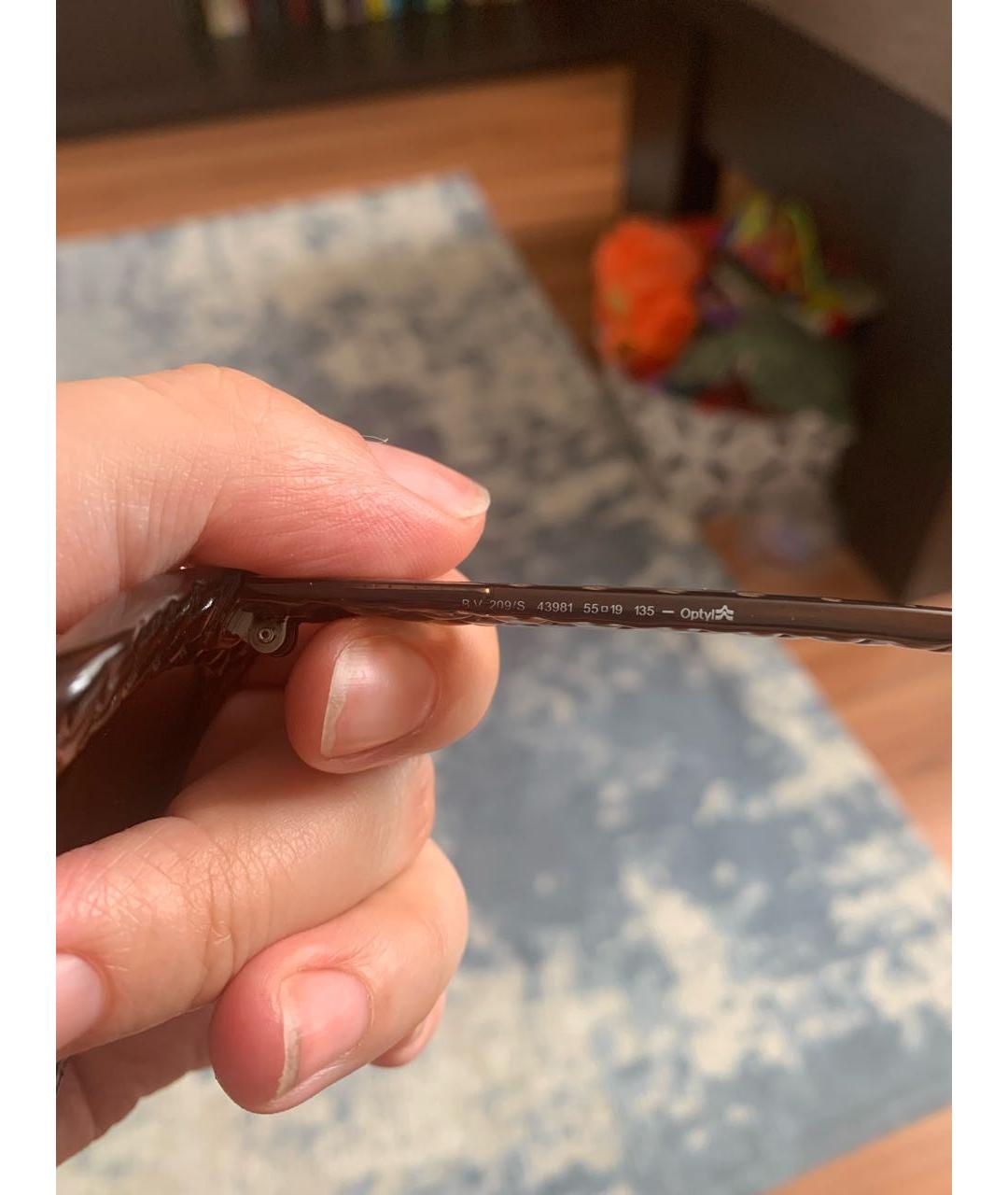 BOTTEGA VENETA Коричневые пластиковые солнцезащитные очки, фото 5