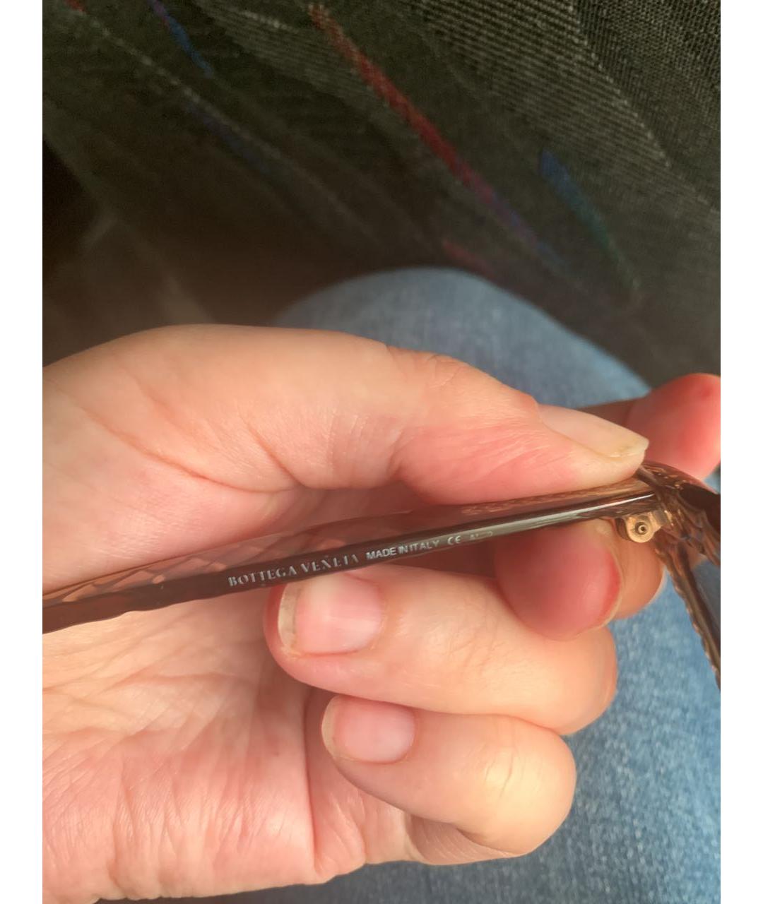 BOTTEGA VENETA Коричневые пластиковые солнцезащитные очки, фото 6