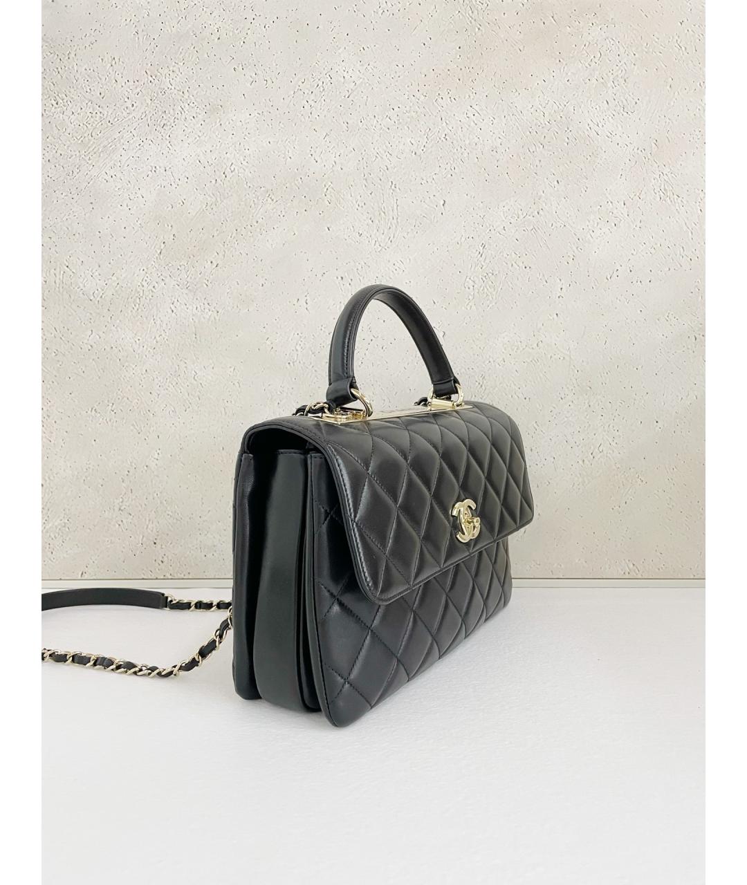 CHANEL Черная кожаная сумка через плечо, фото 2