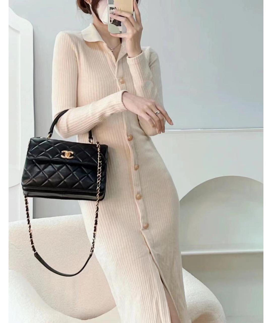 CHANEL Черная кожаная сумка через плечо, фото 6