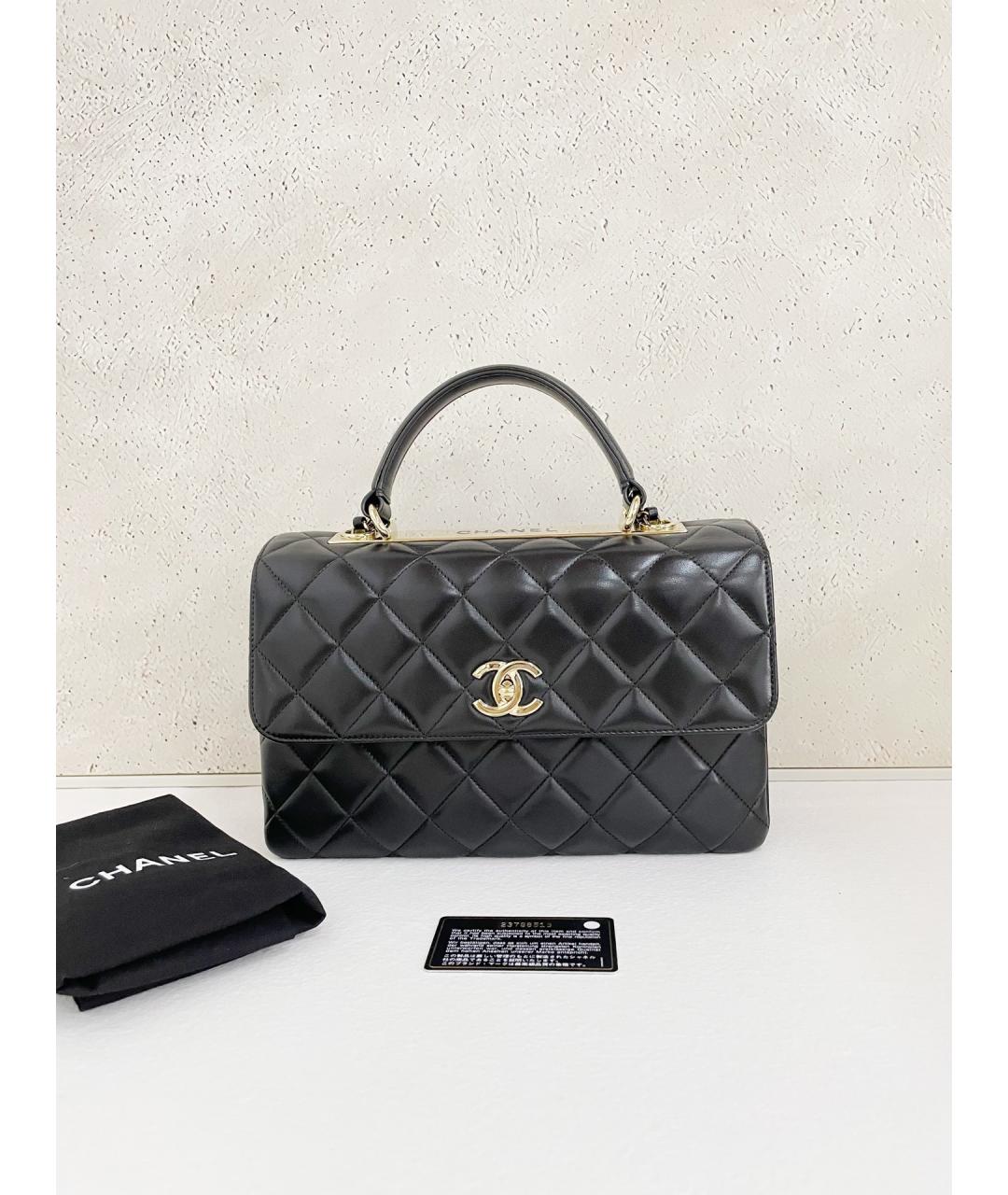 CHANEL Черная кожаная сумка через плечо, фото 7