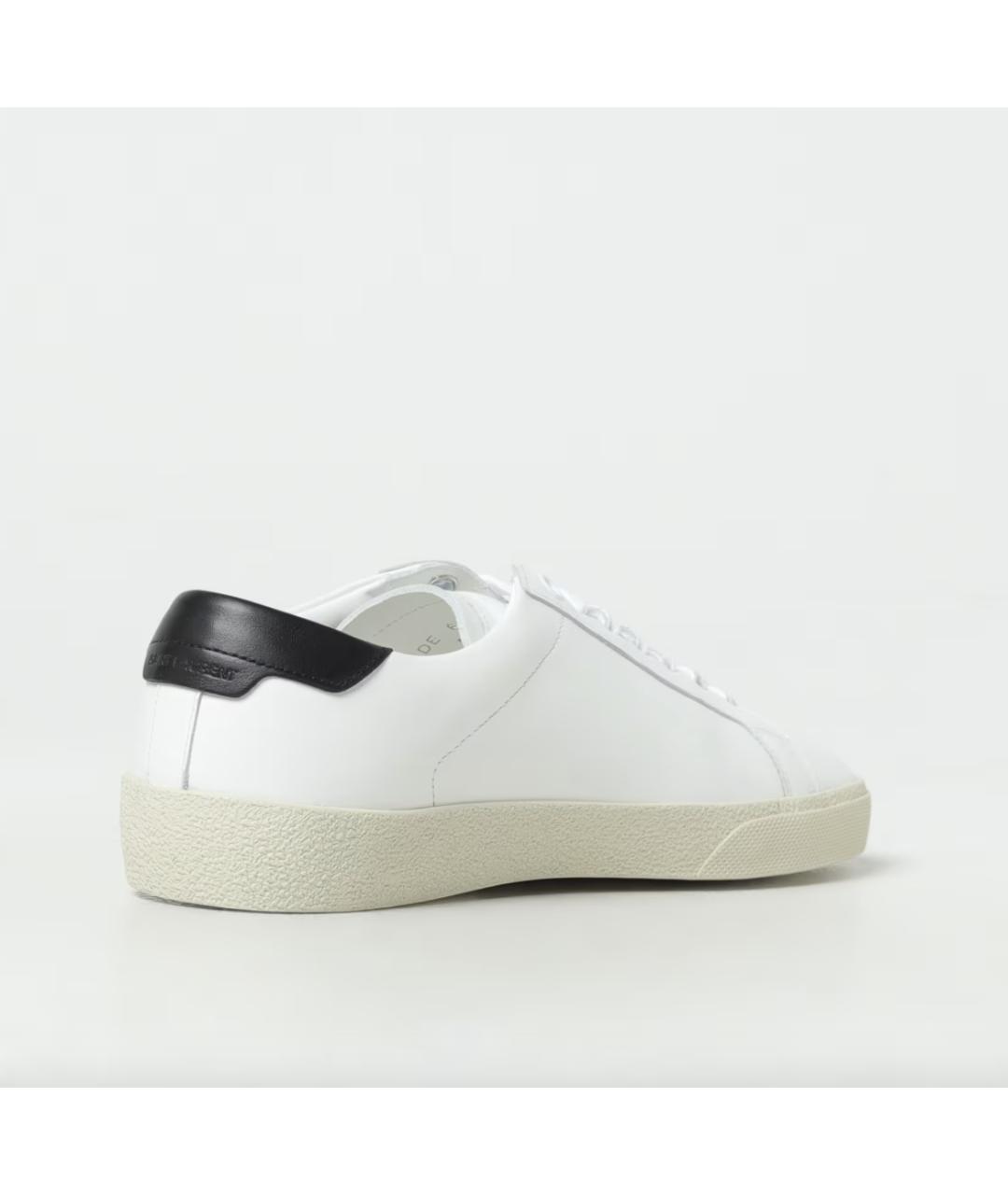 SAINT LAURENT Белые кожаные низкие кроссовки / кеды, фото 3