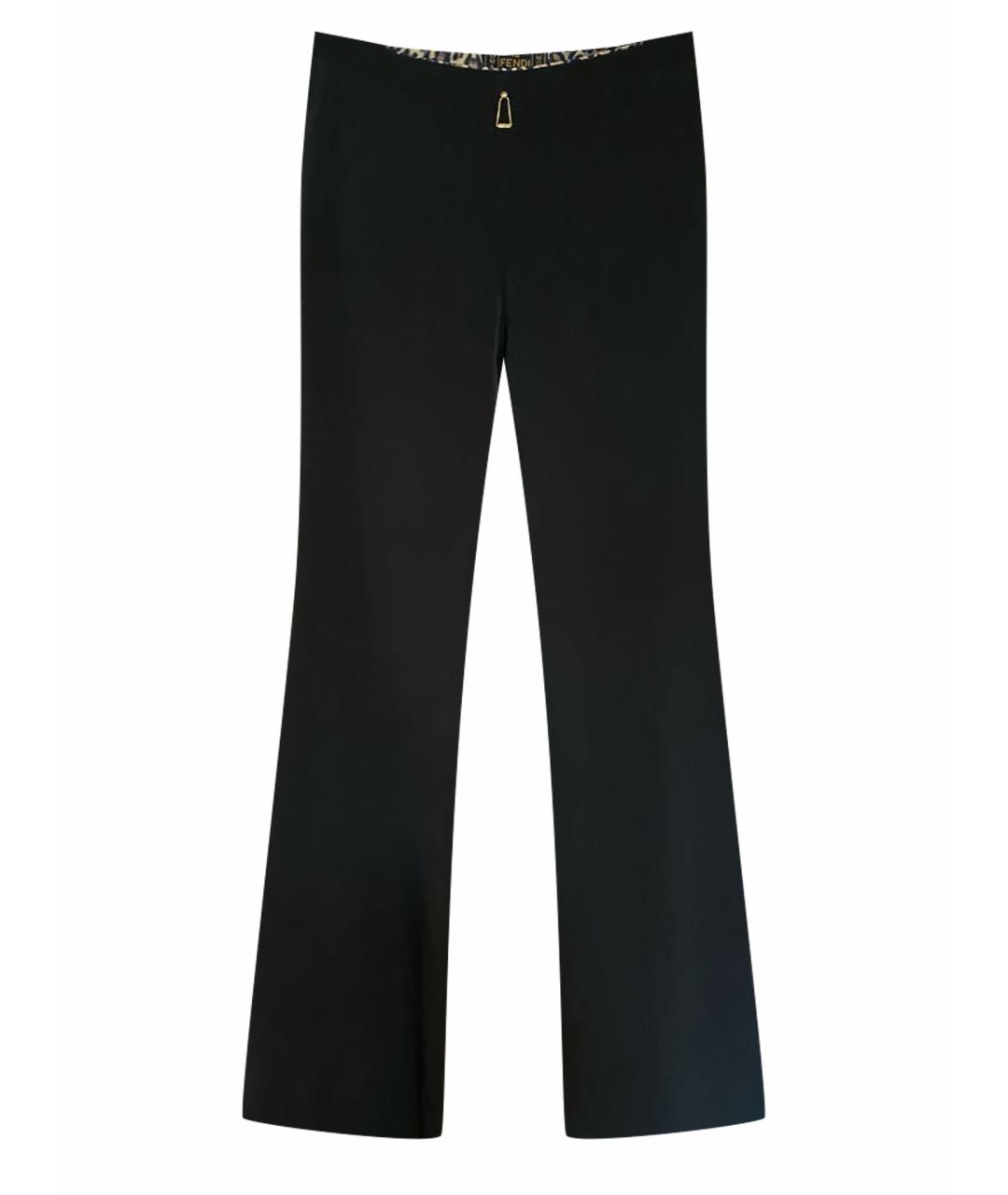 FENDI Черные полиамидовые брюки широкие, фото 1