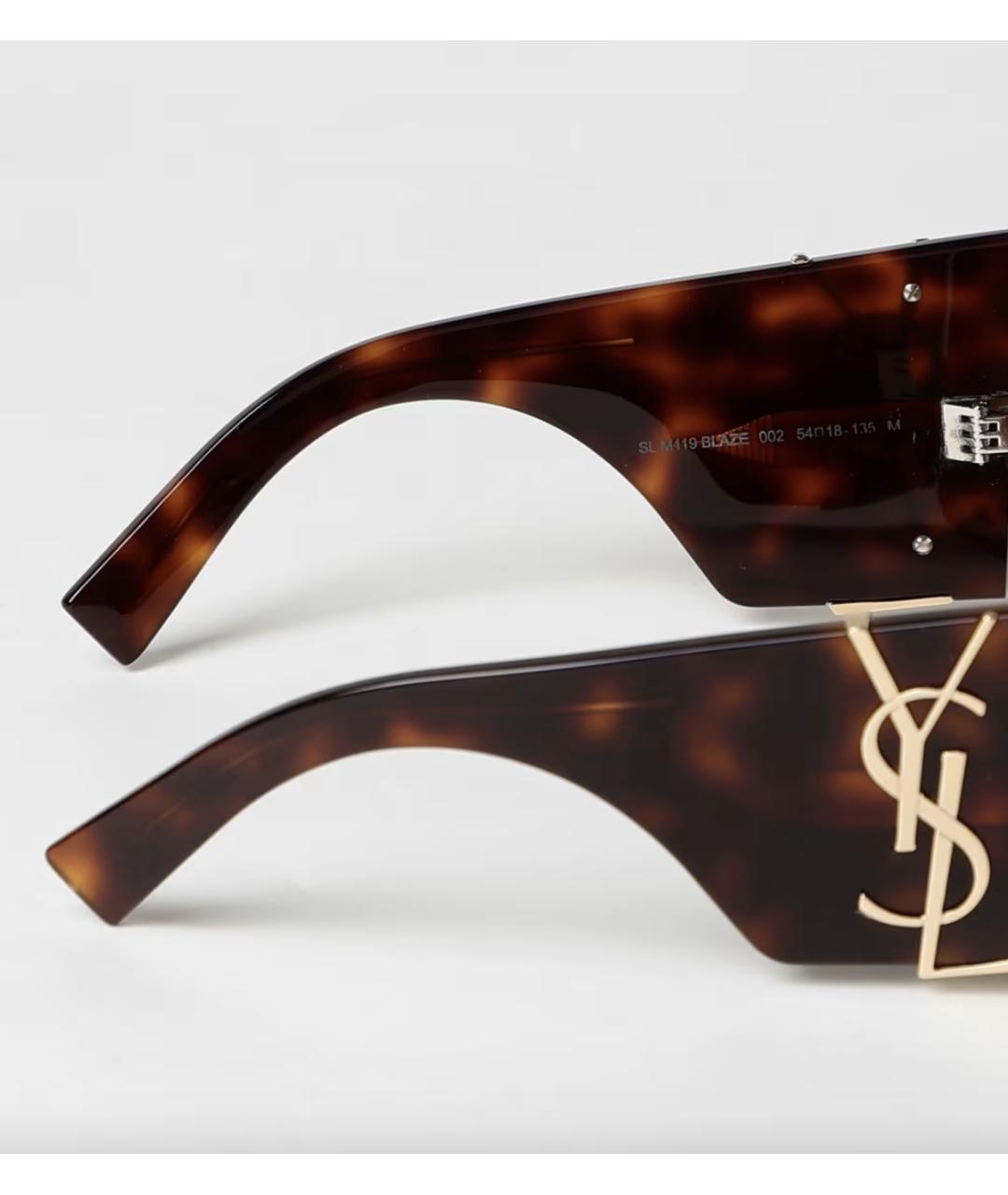 SAINT LAURENT Коричневые солнцезащитные очки, фото 3