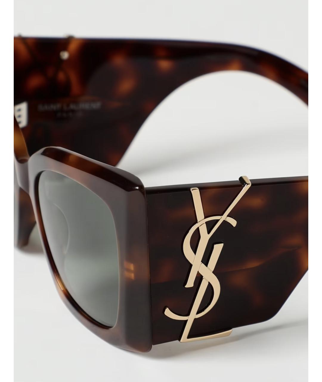 SAINT LAURENT Коричневые солнцезащитные очки, фото 4