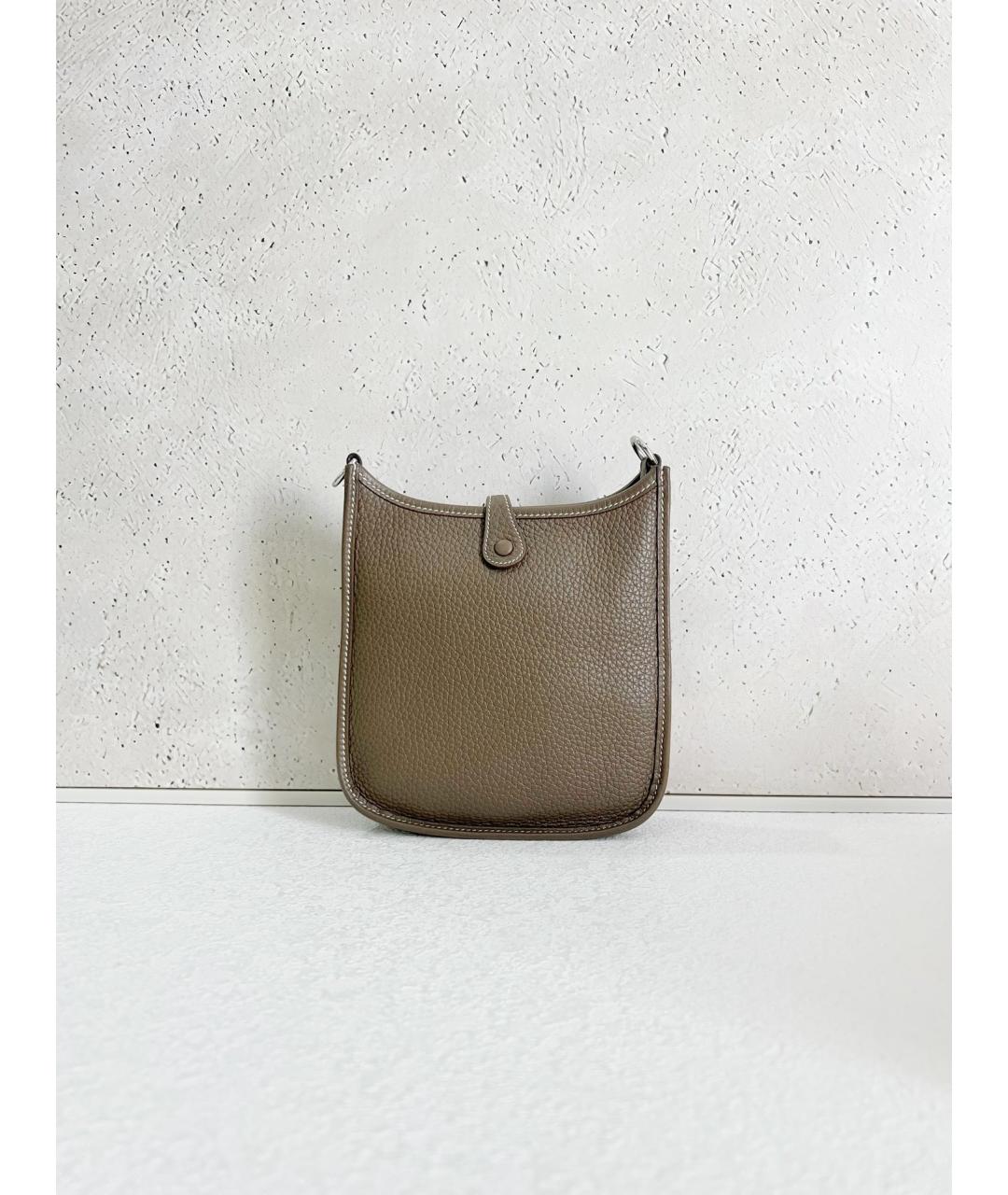 HERMES Серая кожаная сумка через плечо, фото 2