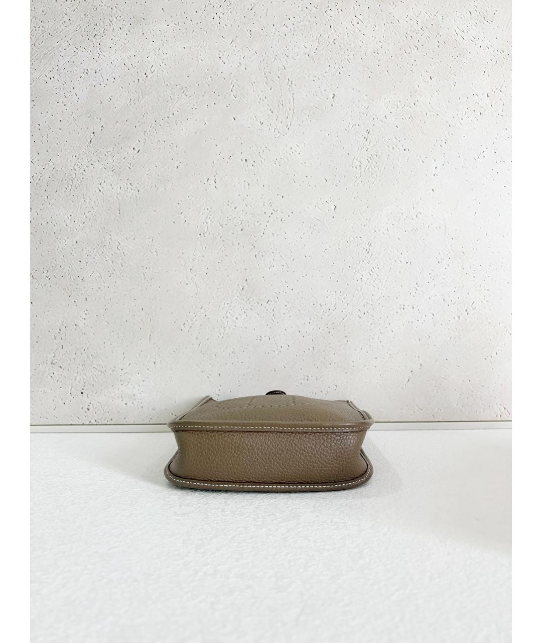 HERMES Серая кожаная сумка через плечо, фото 5