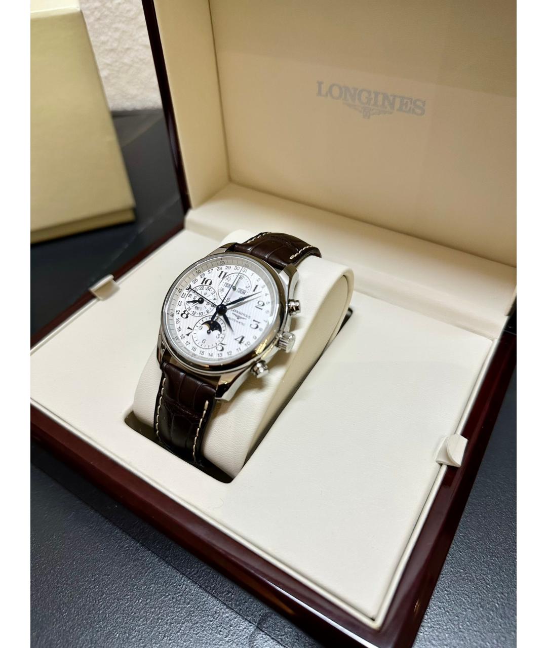 LONGINES Белые стальные часы, фото 5