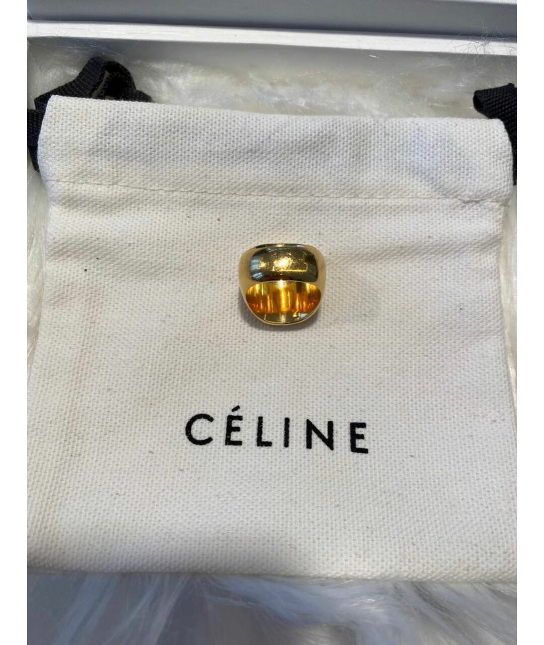 CELINE PRE-OWNED Золотое металлическое кольцо, фото 6