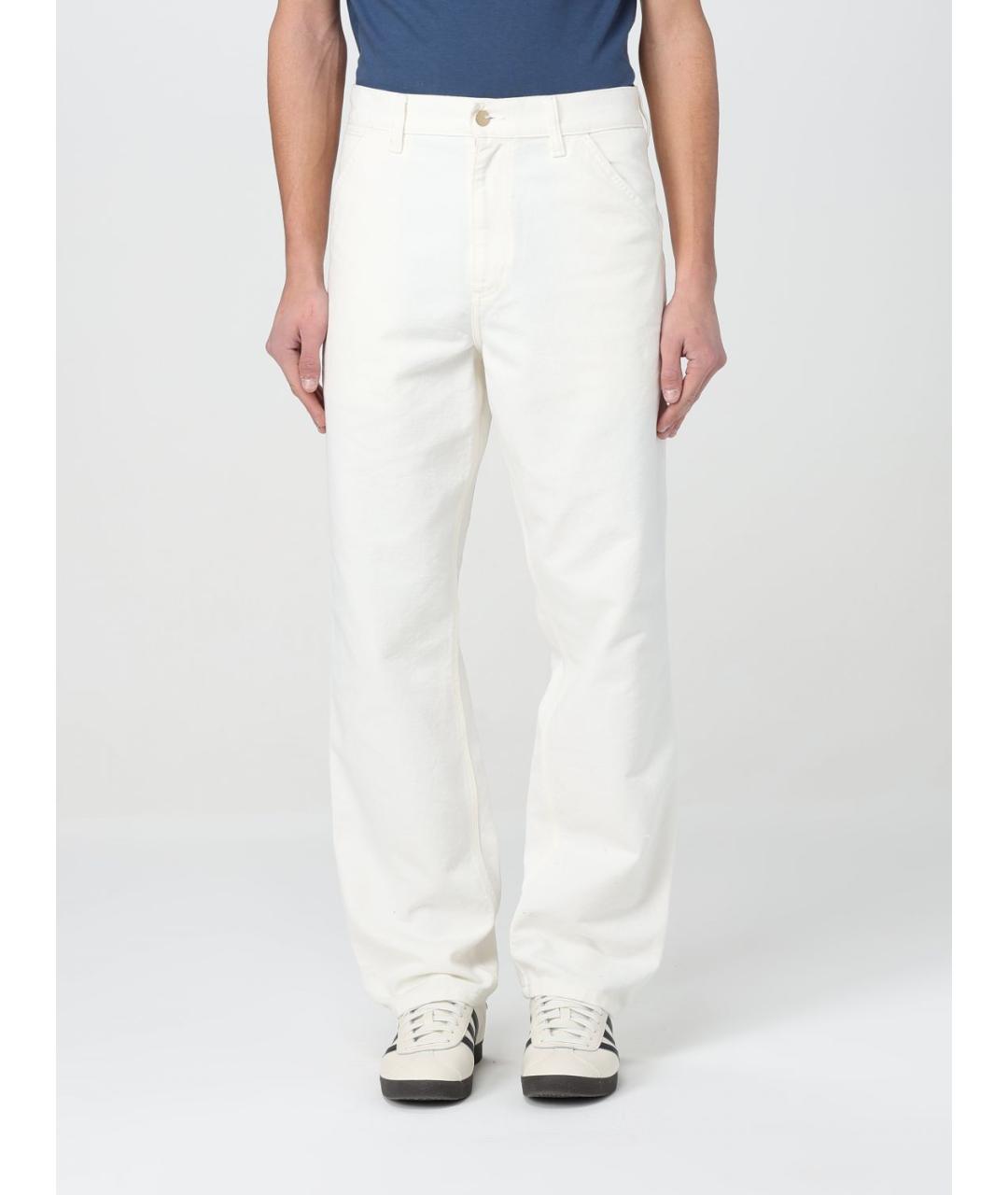 CARHARTT WIP Белые хлопковые повседневные брюки, фото 2