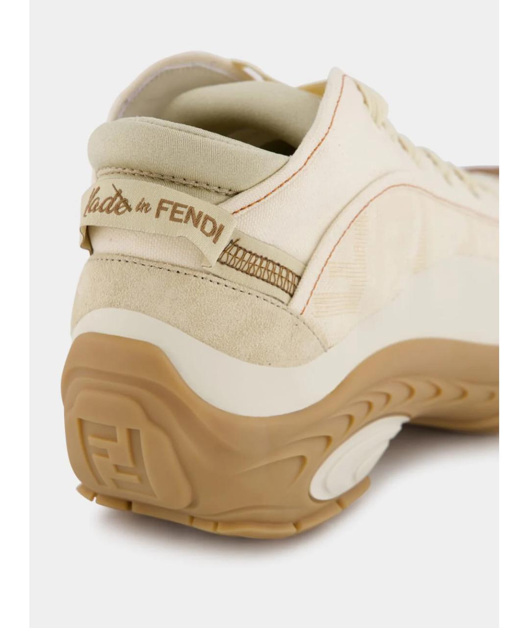FENDI Бежевые низкие кроссовки / кеды, фото 2