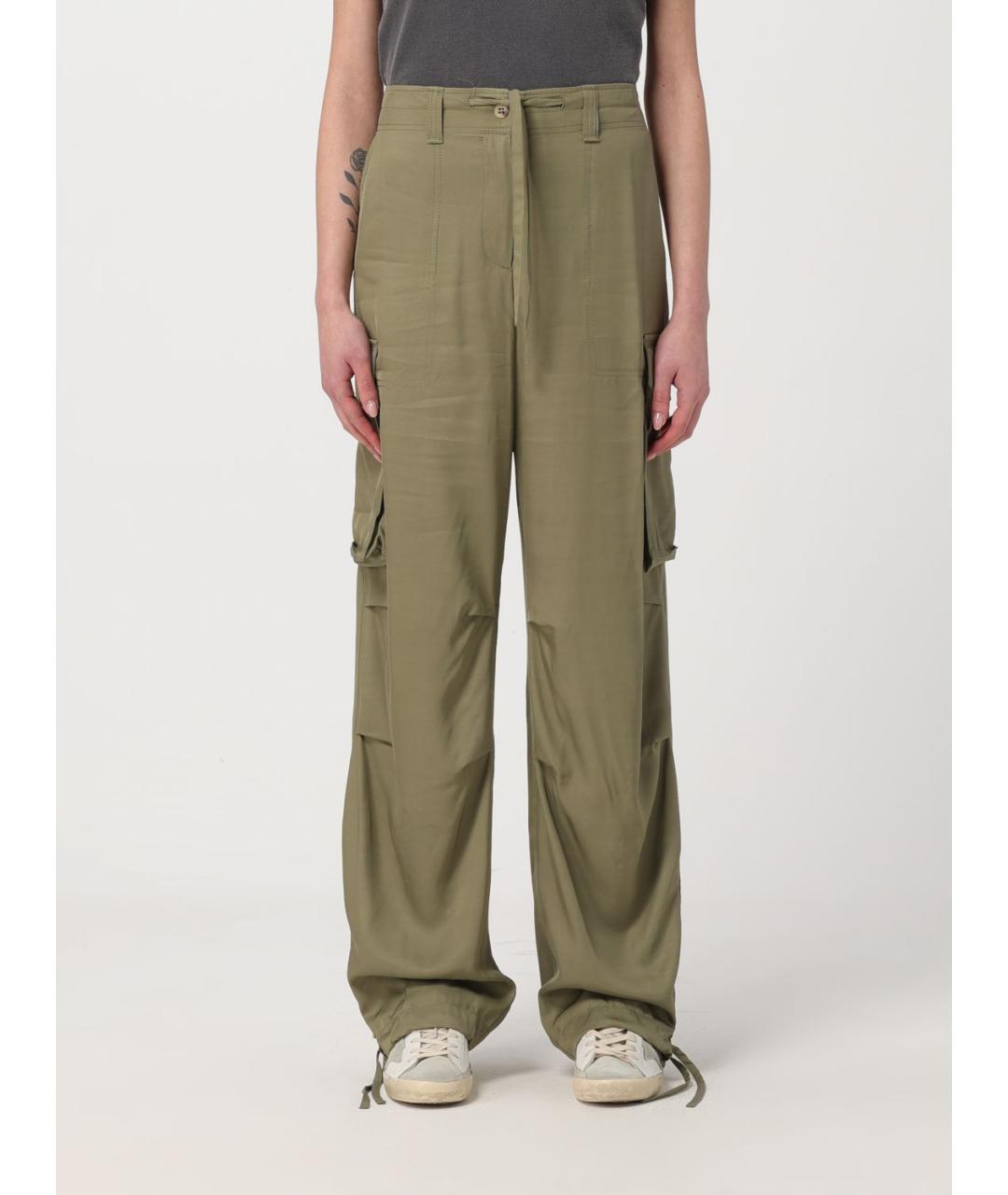 GOLDEN GOOSE DELUXE BRAND Зеленые прямые брюки, фото 6