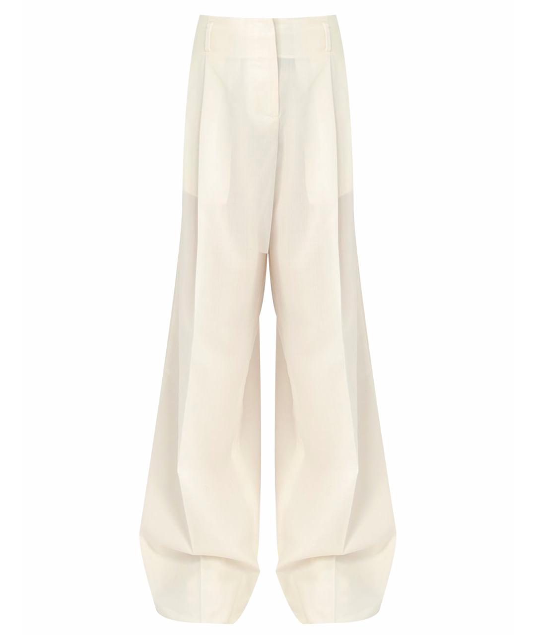GOLDEN GOOSE DELUXE BRAND Белые прямые брюки, фото 1