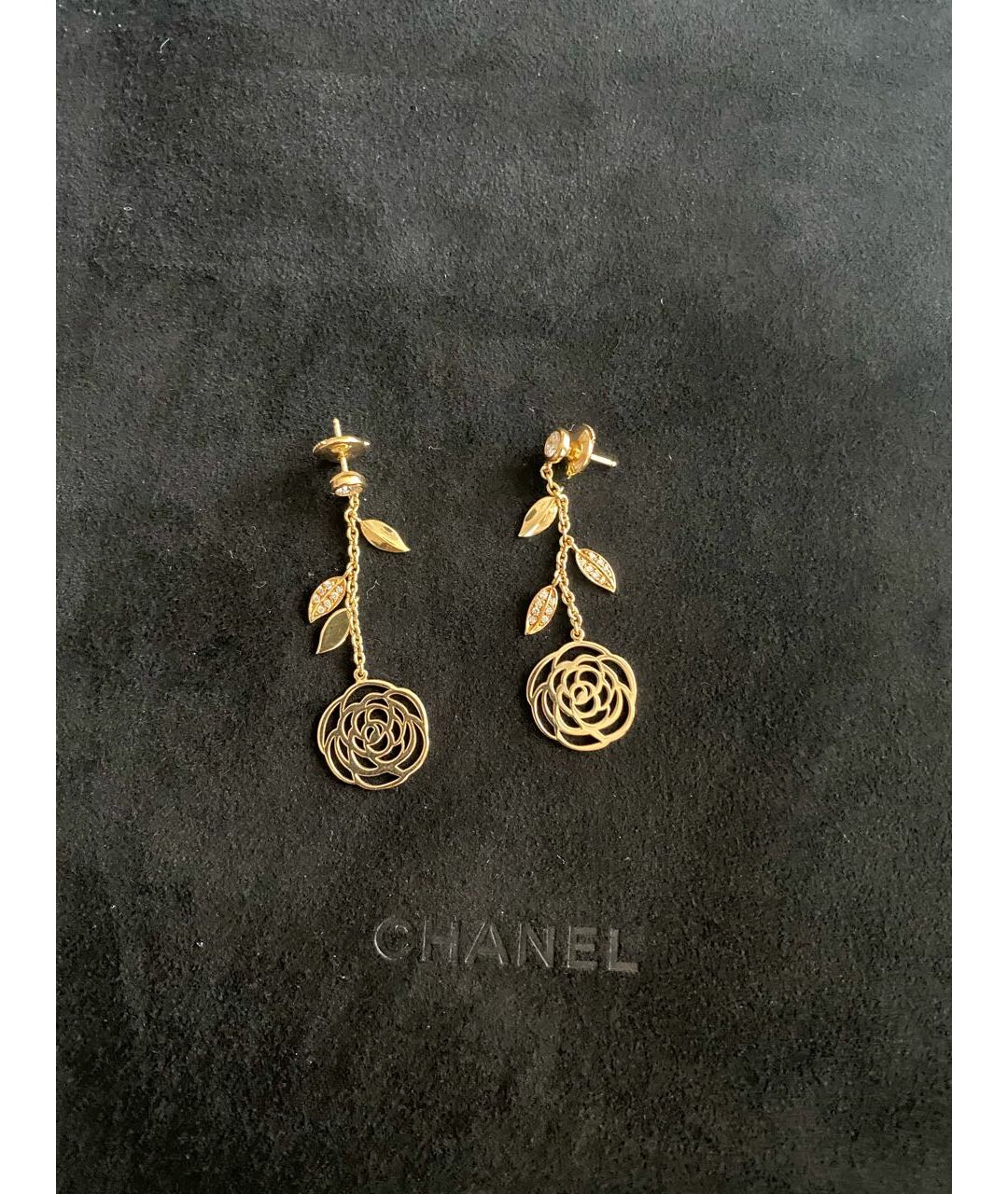 CHANEL PRE-OWNED Золотые серьги из желтого золота, фото 8