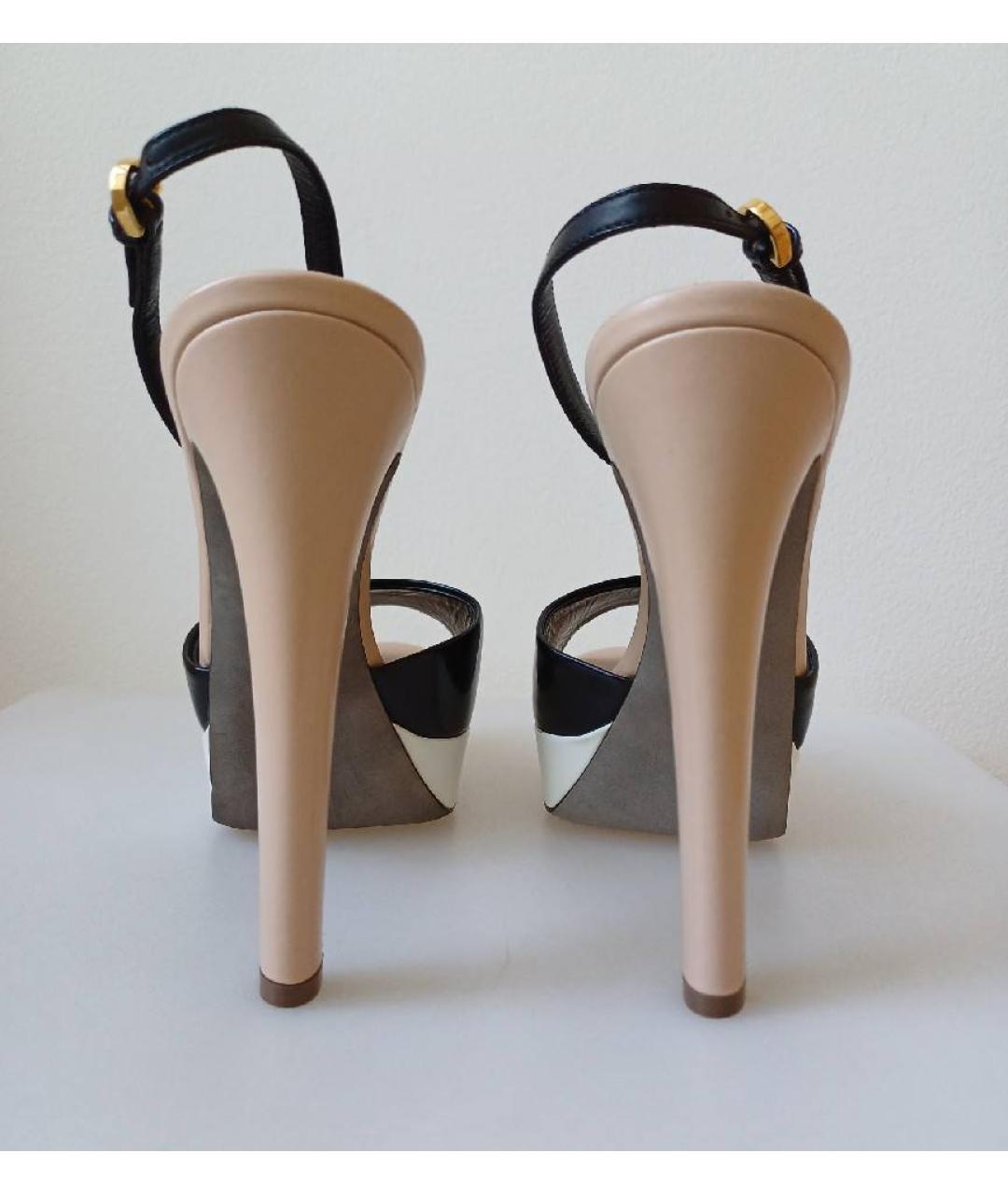 SERGIO ROSSI Мульти босоножки из лакированной кожи, фото 4