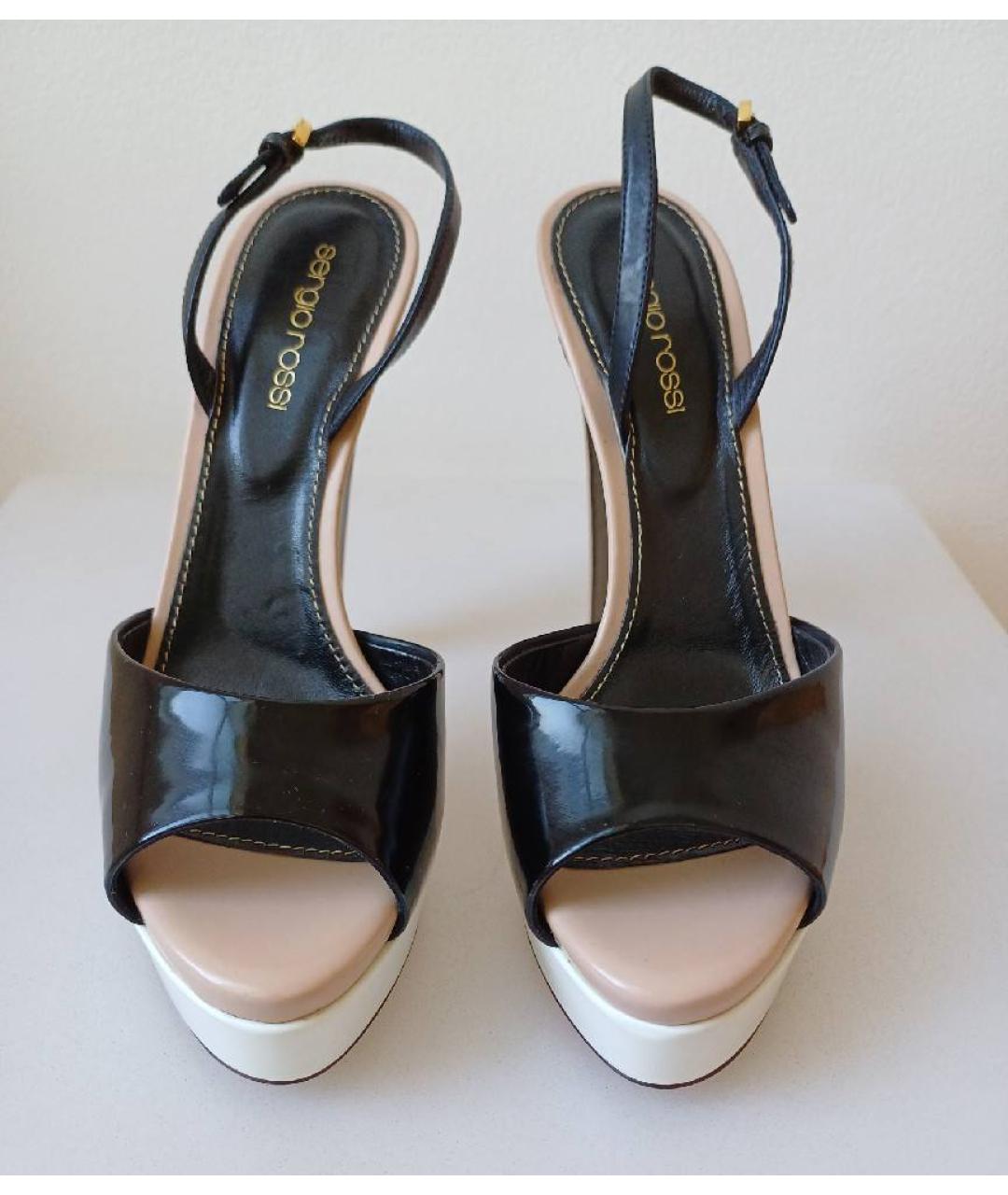 SERGIO ROSSI Мульти босоножки из лакированной кожи, фото 2