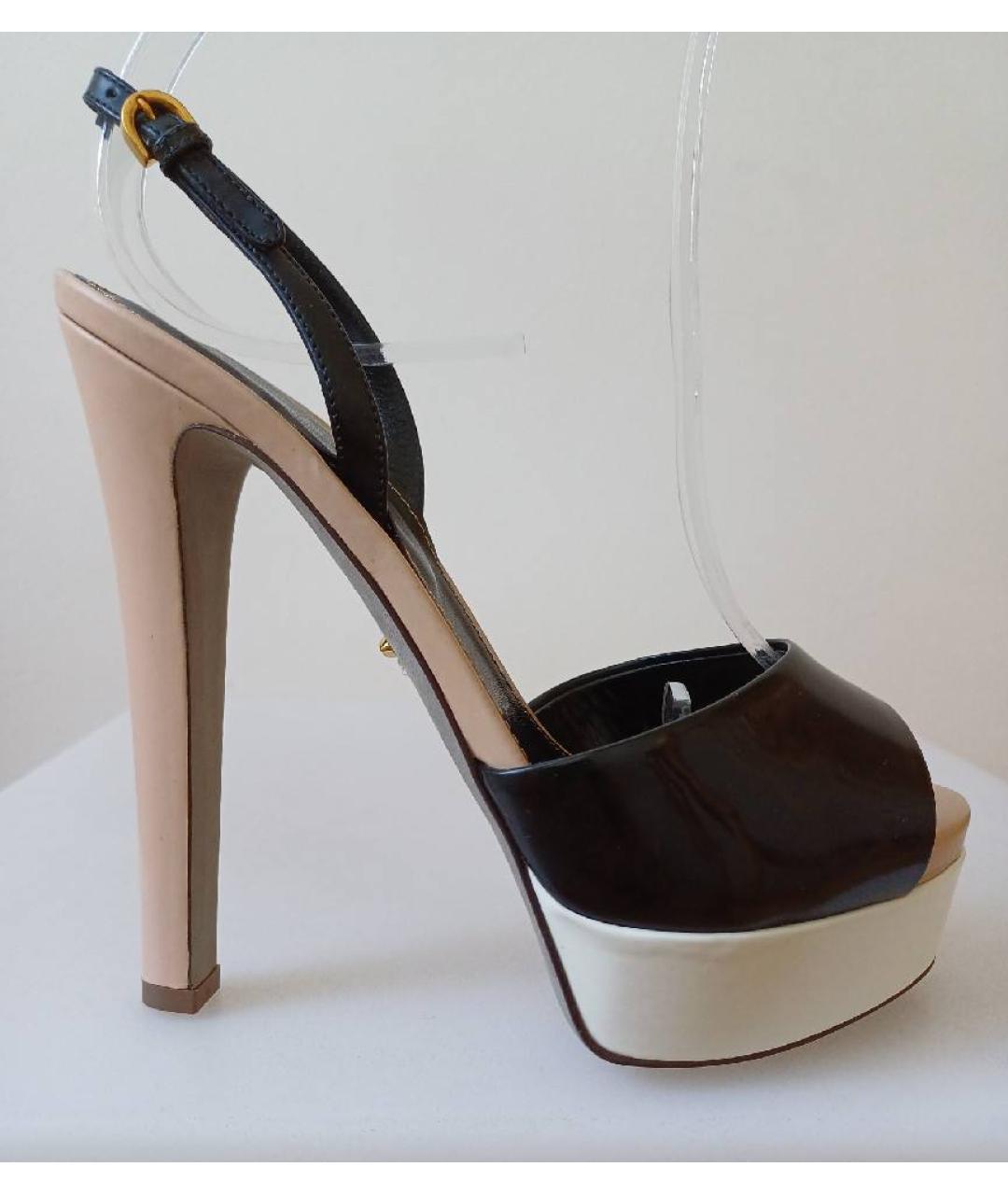 SERGIO ROSSI Мульти босоножки из лакированной кожи, фото 7